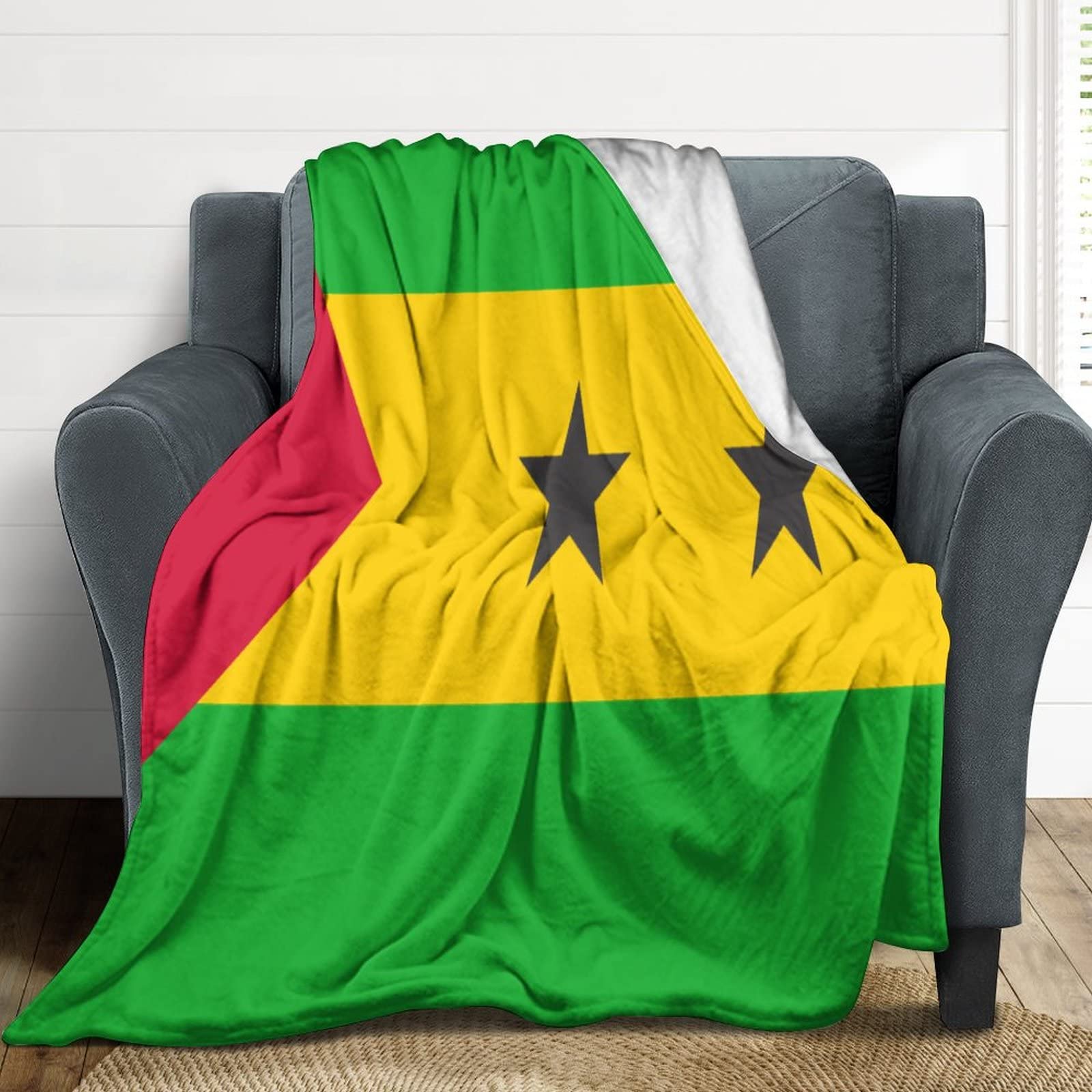 Couverture lit flanelle chaude Sao Tome et Principe, plaid doux haut de gamme