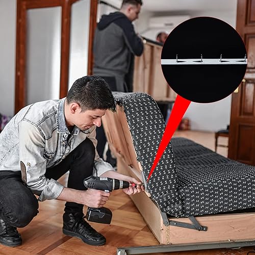 Miniatura 6 de SUPERFINDINGS 20 tiras de metal de 15.74 x 0.44 pulgadas para sofá con barra de hierro para uñas, colmillos galvanizados plateados, accesorios de