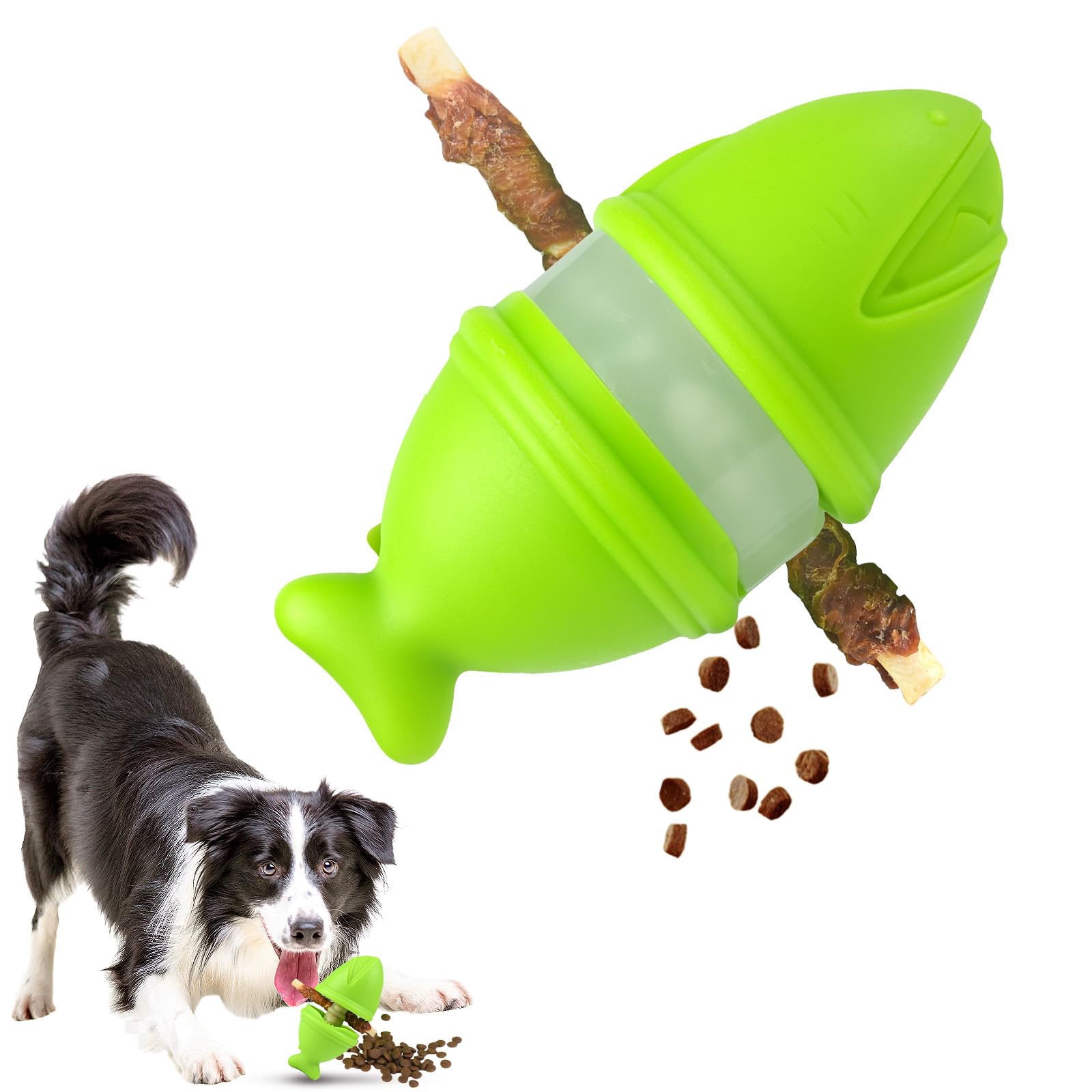 Woyamay 3-in-1 Dog Treat Dispenser & Puzzle Toy, Interactive, Adjustable, Indestructible, Dog Puzzle Feeder, Medium Dogs