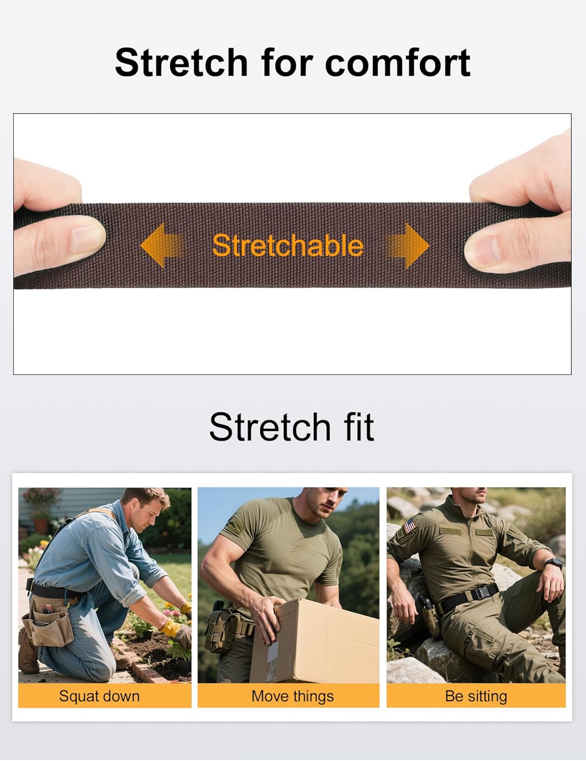 JUKMO Quick Release Tactical Belt, Military Work 1.5" Nylon Web Hiking Belt with Heavy Duty Seatbelt Buckle - Image 4