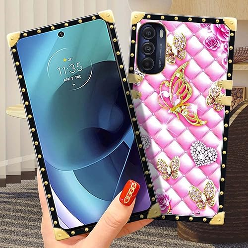 Miniatura 4 de DAIZAG Funda compatible con Moto G Stylus 2022, diseño de mariposa de oro rosa, elegante, elegante, decoración dorada, suave, antiarañazos, funda