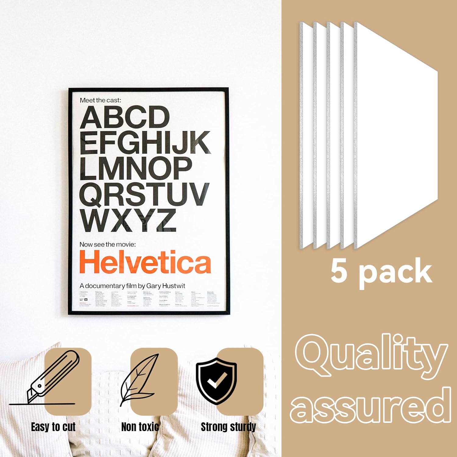 24x36 White Foam Boards (3/16 Thick), 5 Packs of Foam Core Boards, Poster Board Perfect for Signage, Displays, Backdrops, DIY Projects & Office Use