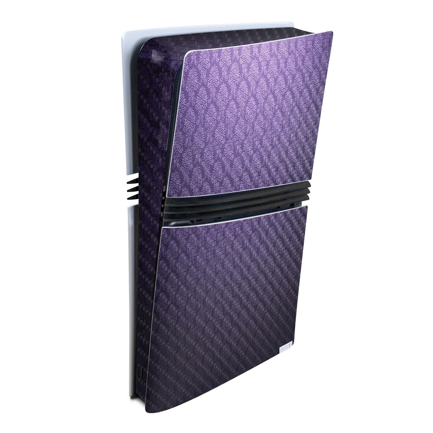 Carbon Fiber Gaming Skin Compatible with Sony PlayStation 5 PS5 Pro Console - Antique Purple - Premium 3M Vinyl Protective Wrap Decal Cover - Easy to