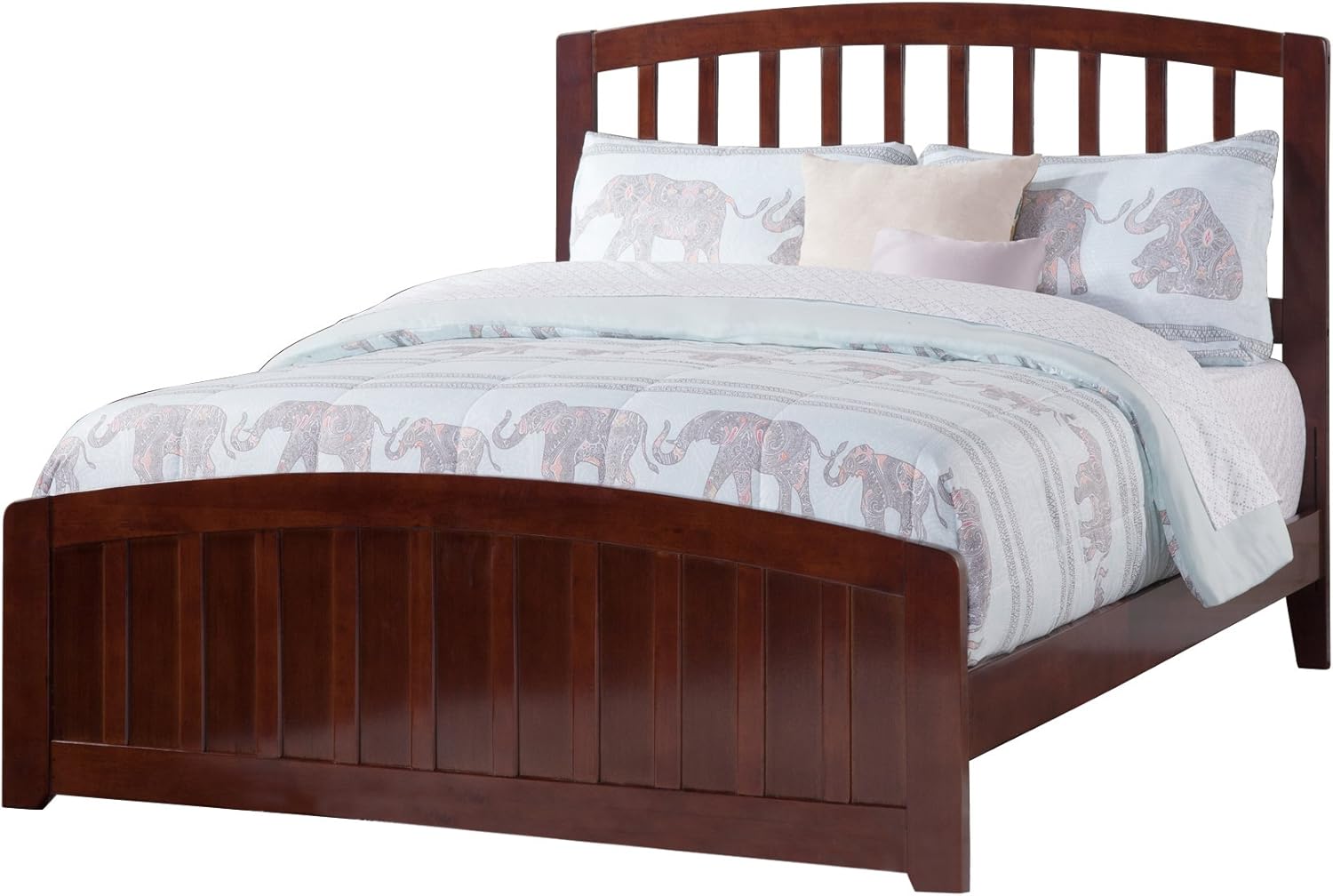 AFI Richmond Full Size Platform Bed with Matching Footboard in Walnut