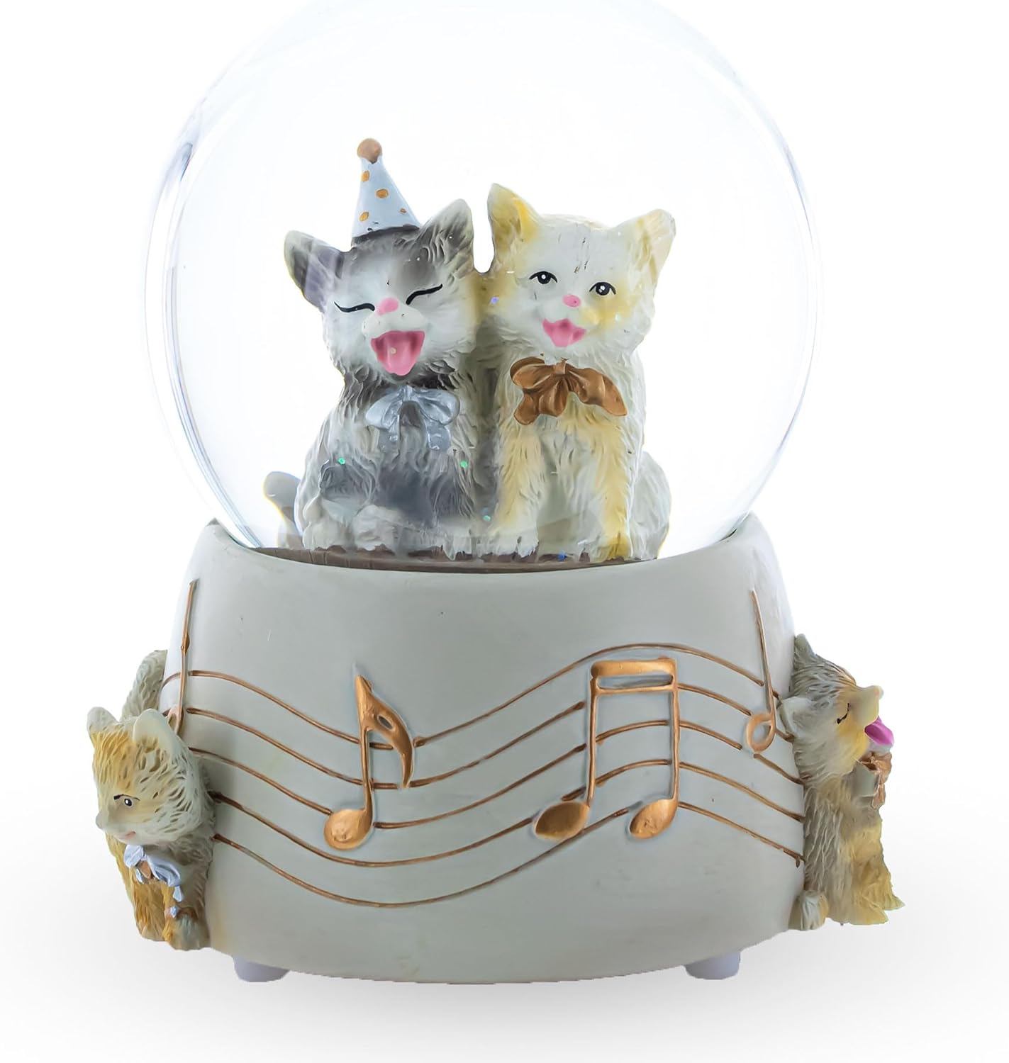 Cats Party Musical Water Snow Globe