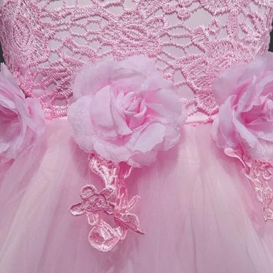 Moneycom - Vestido de Encaje para niña con Flores sin Mangas ...