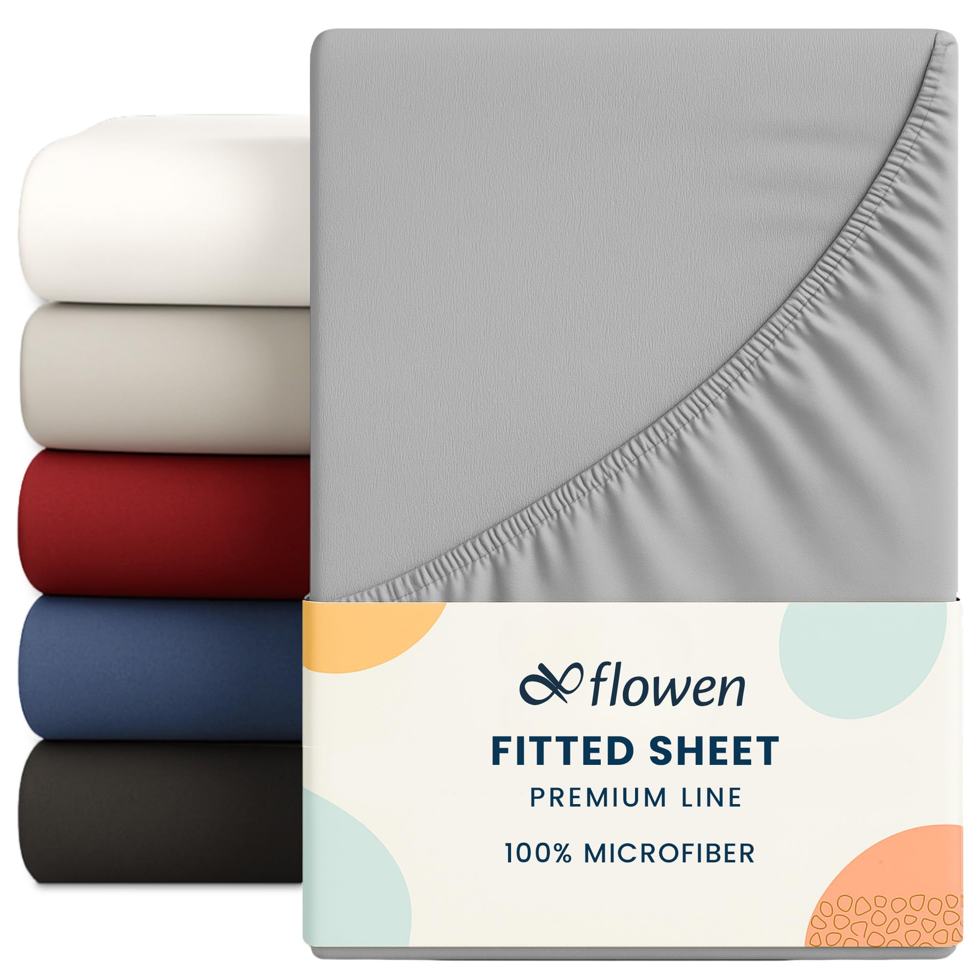 Super King size Fitted Sheet for Size 180x200 cm in Light Gray Microfiber Bottom Fitted Sheet Deep Pocket 12 inch (up to 30cm) in Soft Brushed Microfiber Fabric Easy Care Shrinkage and Fade Resistant โ image 1