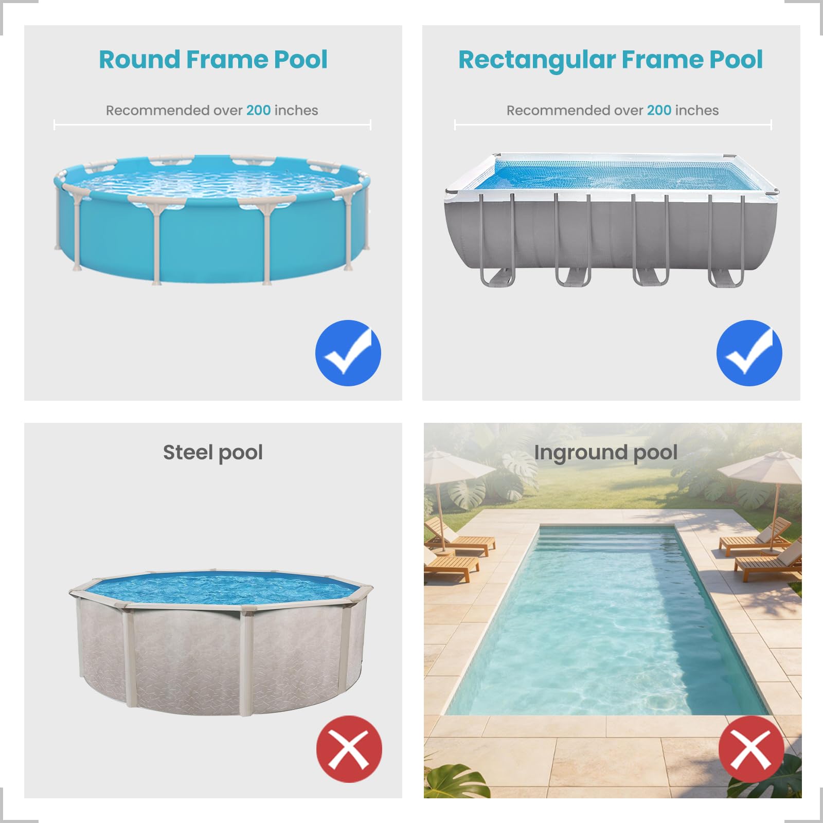 Schwimmjet für Aufstellbecken – Schwimmen im Platz Trainer, 1-9 Grad einstellbare Strömungsmaschine für Outdoor-Schwimmübungen, Fitness und Familienspaß