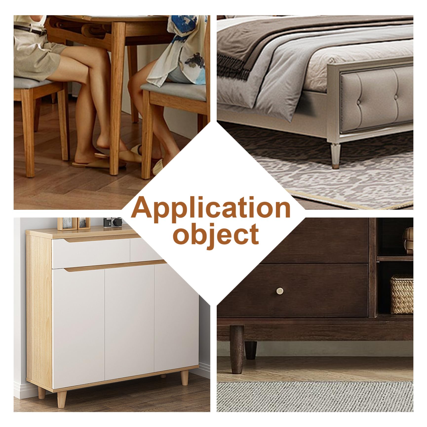 4 elevadores de cama de madera de 4 pulgadas con 2 recortes redondos, multifuncionales, elevadores de sofá para mayor almacenamiento y comodidad