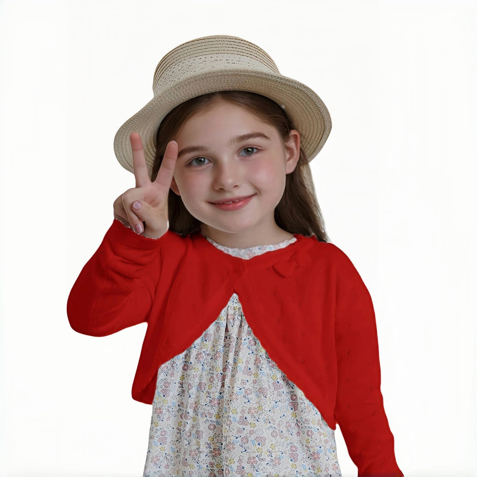 Proumhang Cardigan Bolero Shrug da Bambina Maglioni a Maniche Lunghe in Cotone Scialle a Un Bottone Giacca Felpa Cappotti Vestito Chlidren Coprire per 3-10 Anni