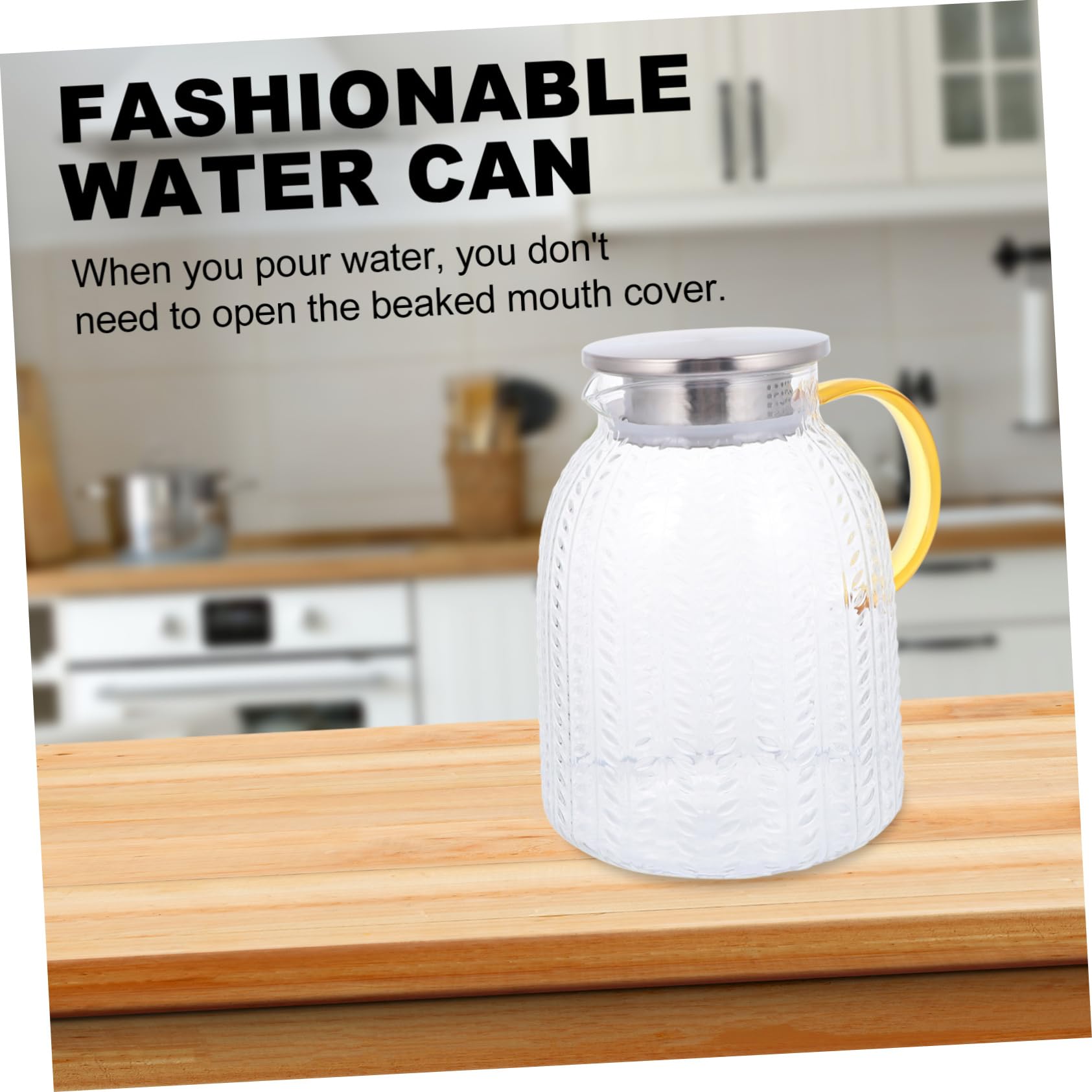 Jarra de Agua de Vidrio 1800ml, Gran Capacidad, Diseño Cuidado | Cierre Hermético Antifugas, Resistencia al Desgaste, Acabado Elegante, Uso Diario en Mesa y Nevera