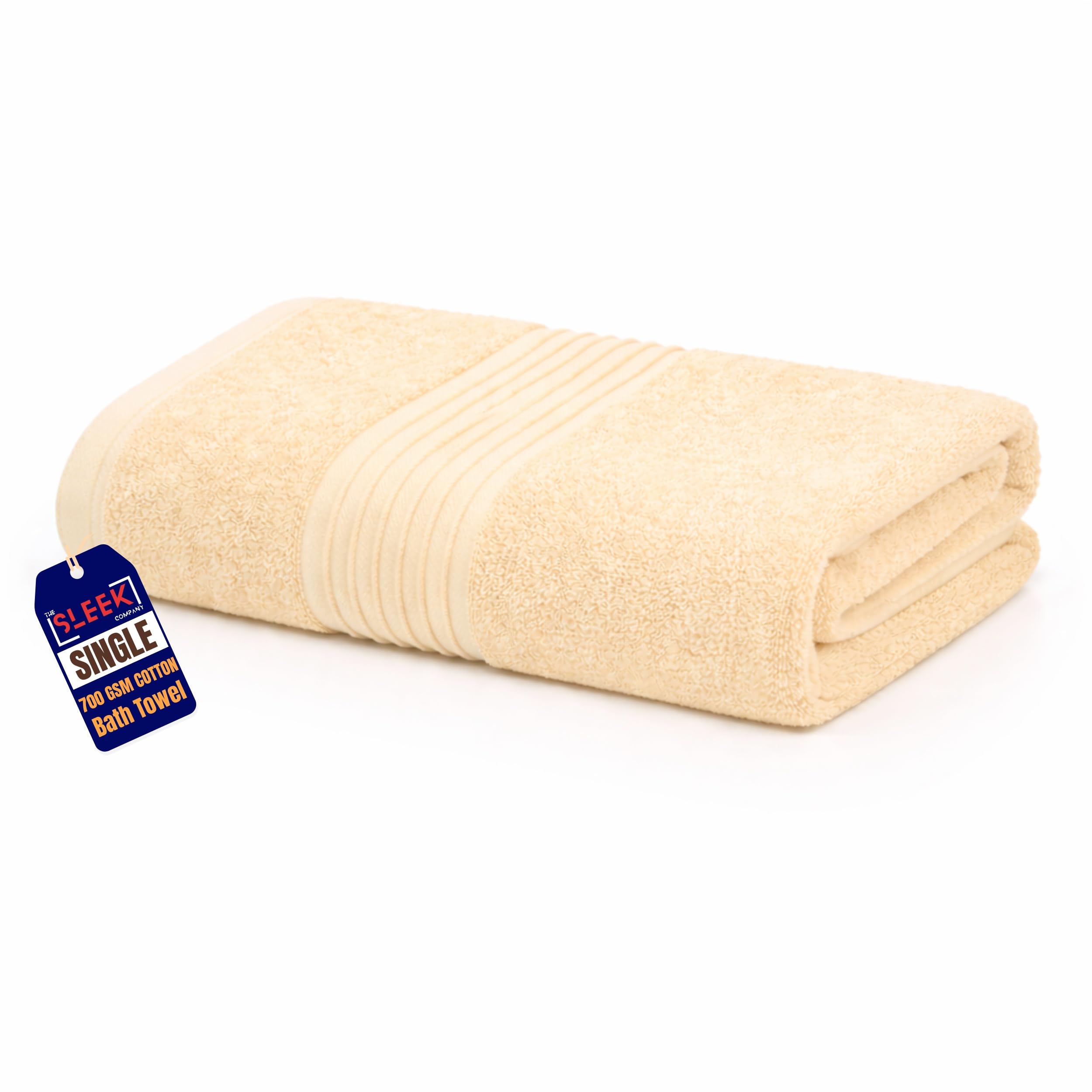 Premium Royal Egyptian Cotton Bath Towel (70x130 cm) – 700 GSM Soft & Super Absorbent Bathroom Towels – Hypoallergenic & Quick Dry Hotel Quality Shower Towel For Homes, Hotels, Spa & Daily Use (Cream)