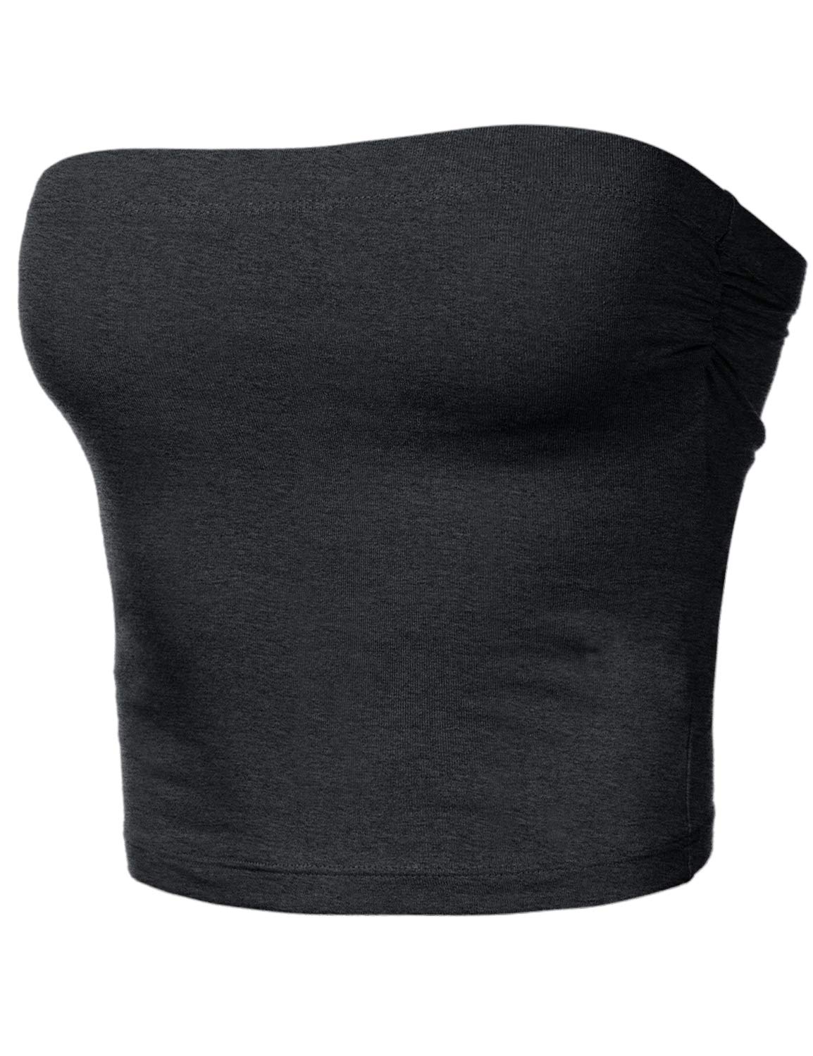 Women's Shapewear Tube Tops Strapless Ruched Built-in Shelf Bra