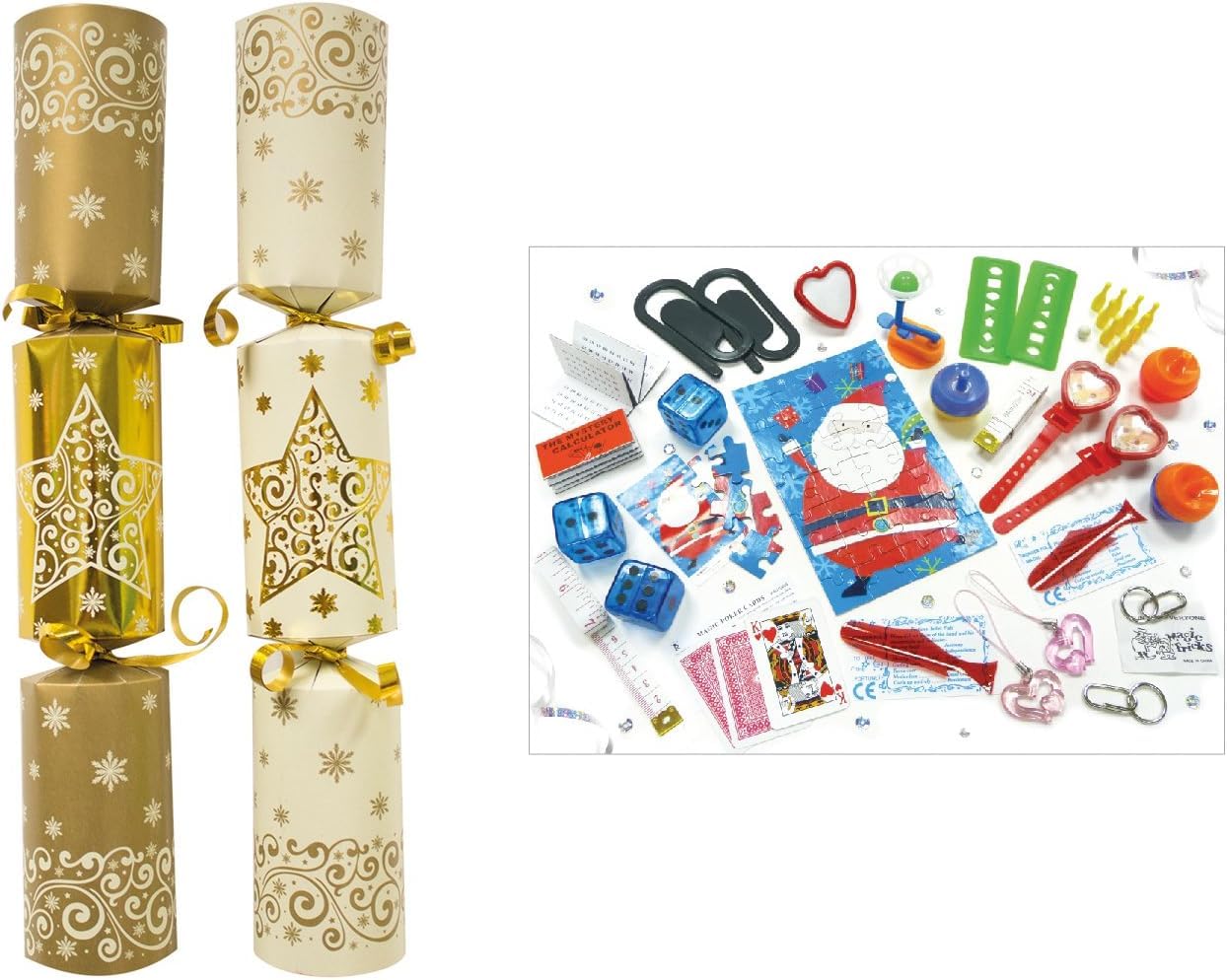 RSW 50 Gold and Cream 11" Christmas Crackers Catering New Year Party Bulk Xmas