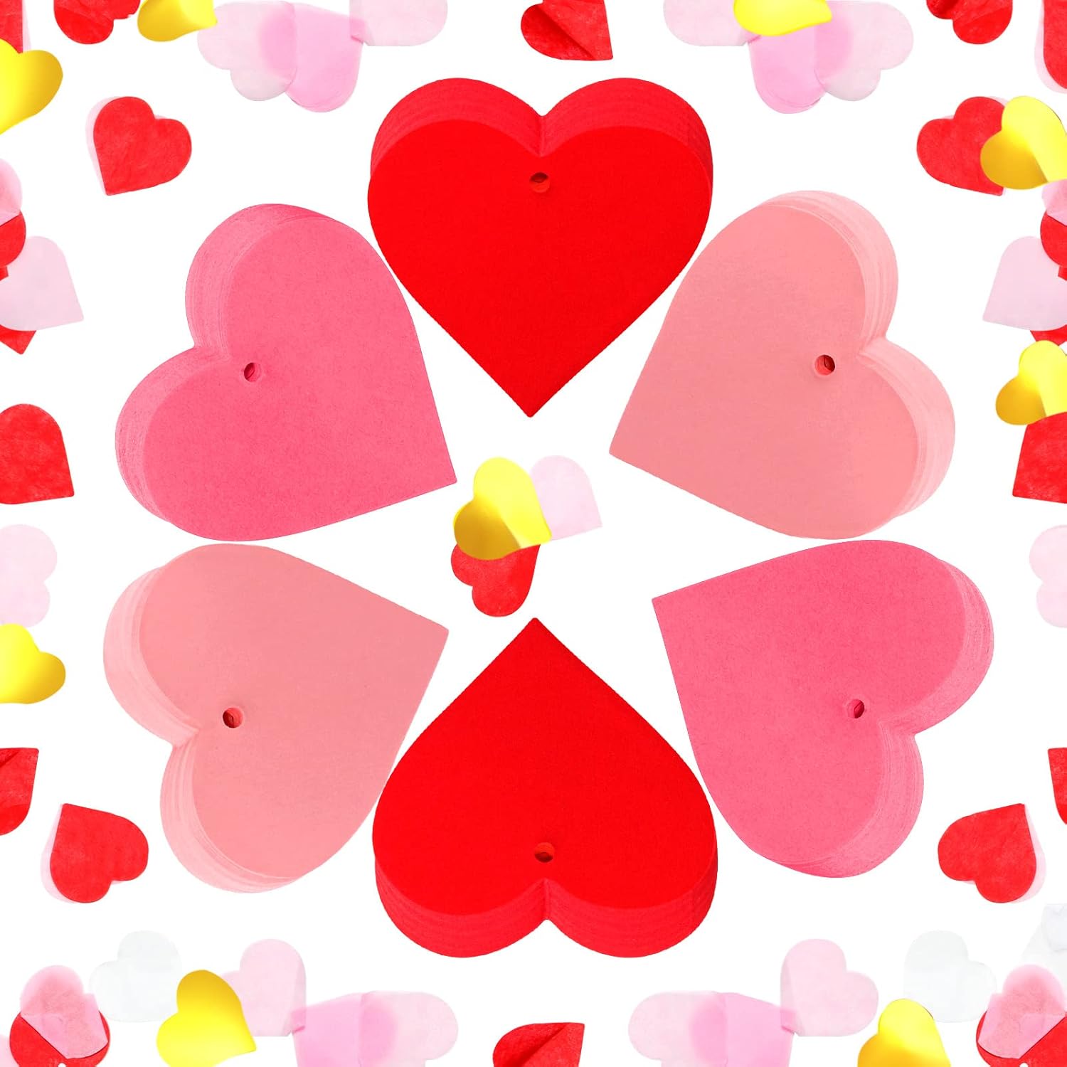 300 Pieces Valentine's Day Heart Shaped Paper with Thin
