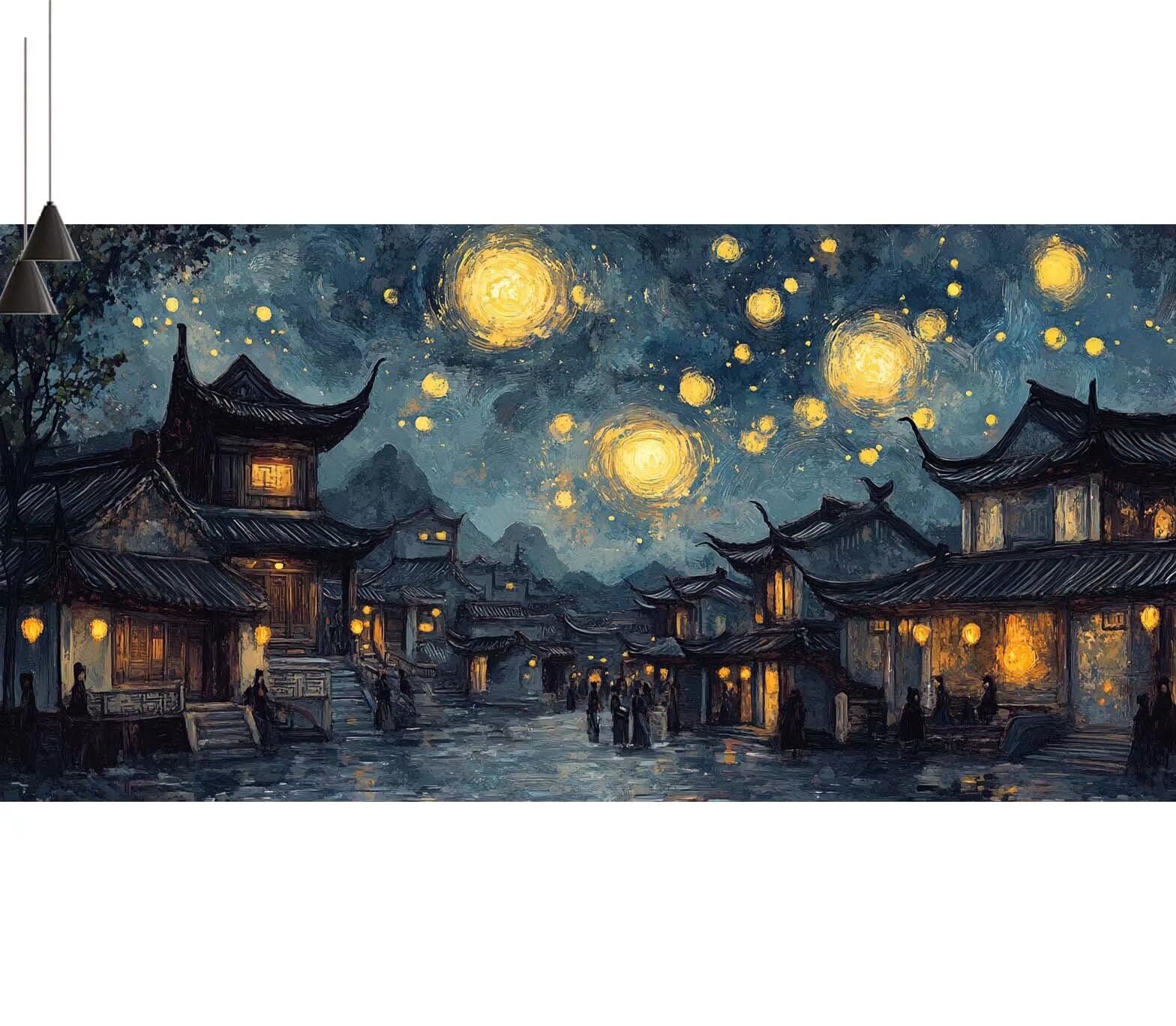 Dipingere con i Numeri per Adulti Bambini, Paint by Numbers con Pennelli Pittura a Pigmento Acrilico, Fai Da Te con Kit, Decora la casa Regalo (Senza Cornice)- Fantasia,Cielo stellato 60x155cm V-657