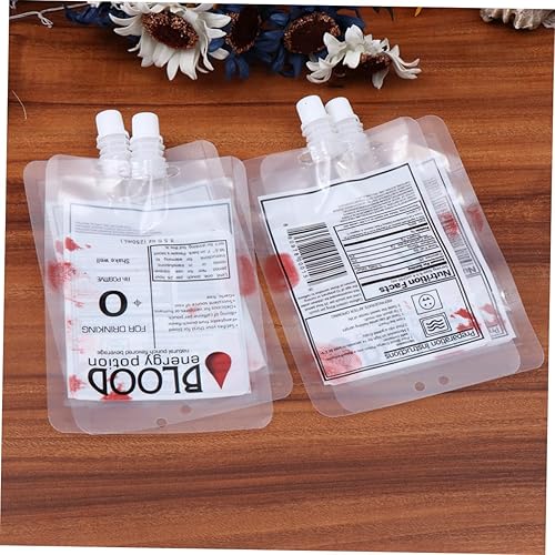 Miniatura 3 de SAFIGLE 40 contenedores de bebidas para alimentos y sangre, bolsa de bebida de Halloween, bolsa de bebida para fiesta de Halloween, contenedor de