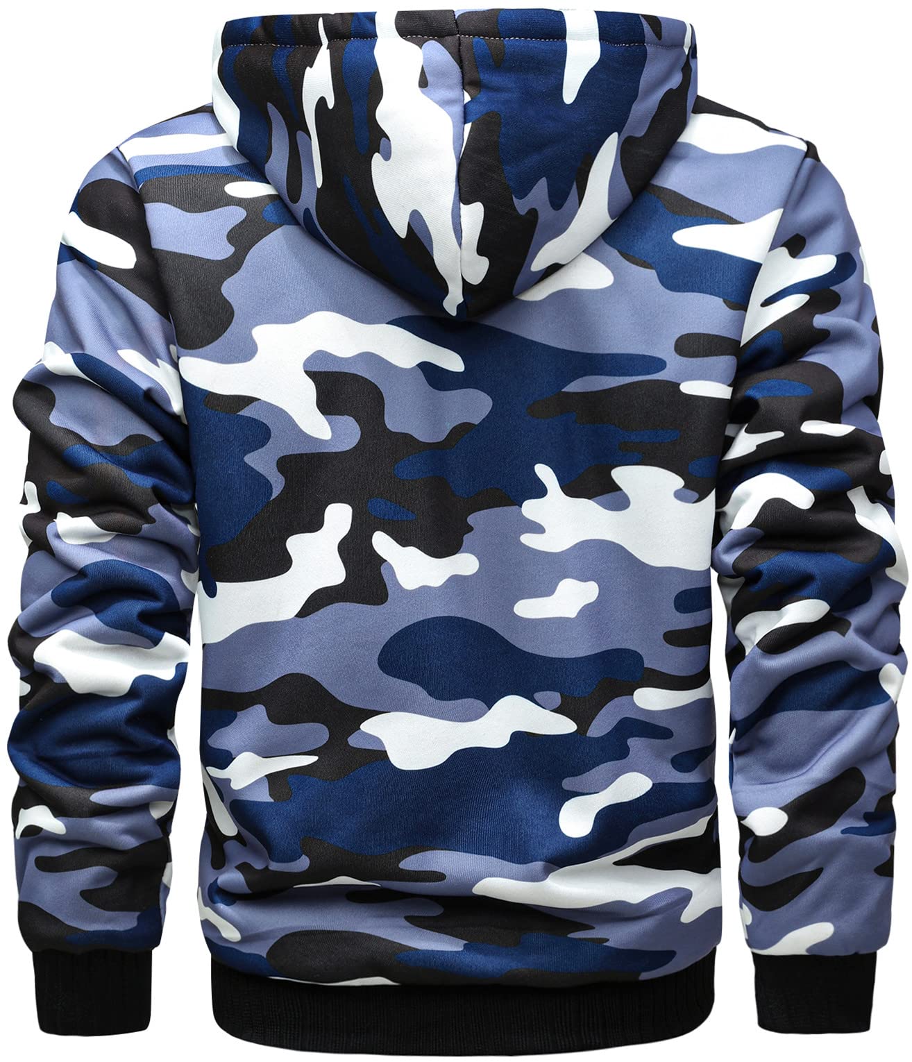 VSUSN Felpa Uomo con Cappuccio Invernale, Felpe Pile con Cappuccio di Spessore, Hoodie con Cerniera Integrale