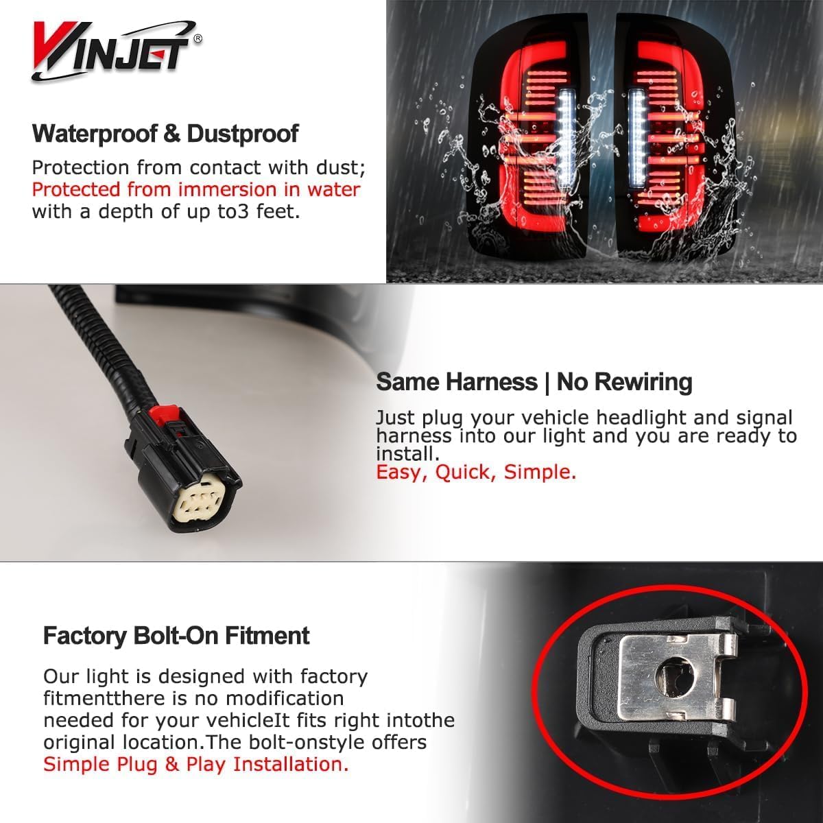 Winjet LED Tail Lights Compatible with 2015-2022 Chevy Colorado Rear Lamp Tail Light Replacement Taillights Driver & Passenger Side (Black Housing/Smoke Lens)