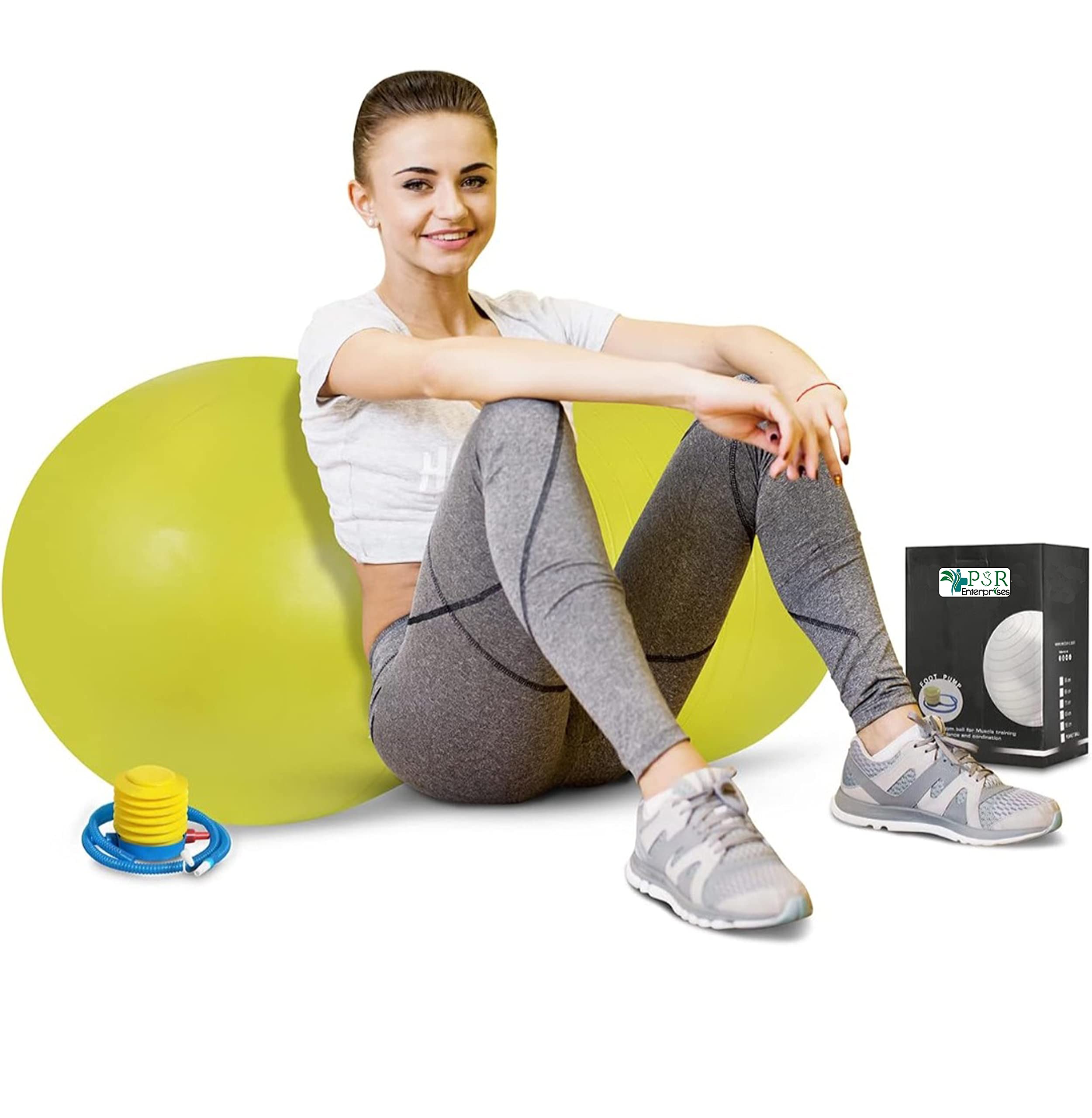 Physio Therapy Peanut Ball with Pump 70CM Shaped Swiss Stability Yoga Exercise Balance Ball for Kids, Labor Birthing, Fitness, Gym Workout Multicolor PSR-58B-picture-31
