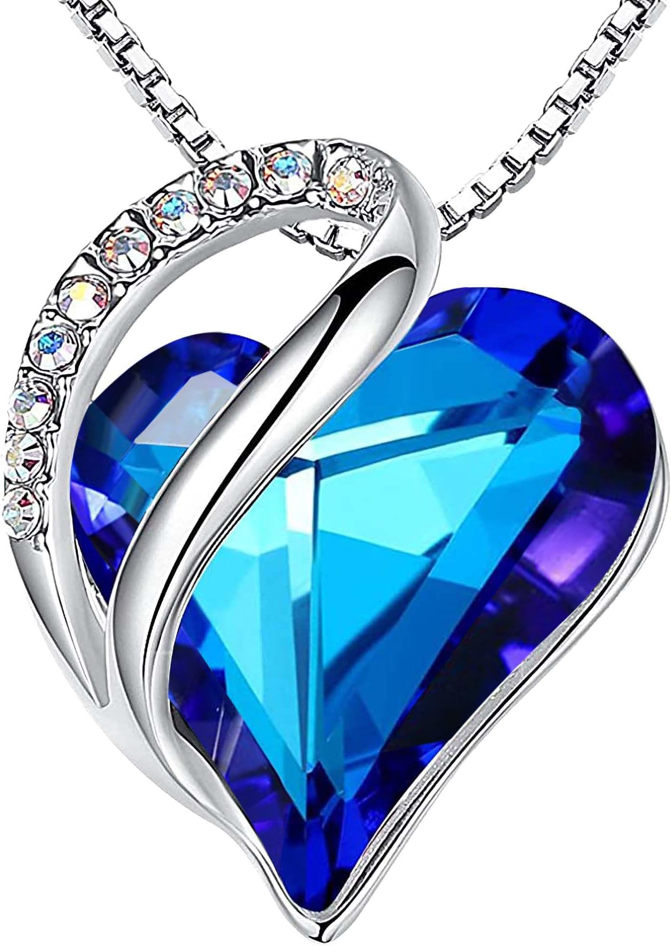 – Heart Necklaces for Women, Birthstone Crystal Collection