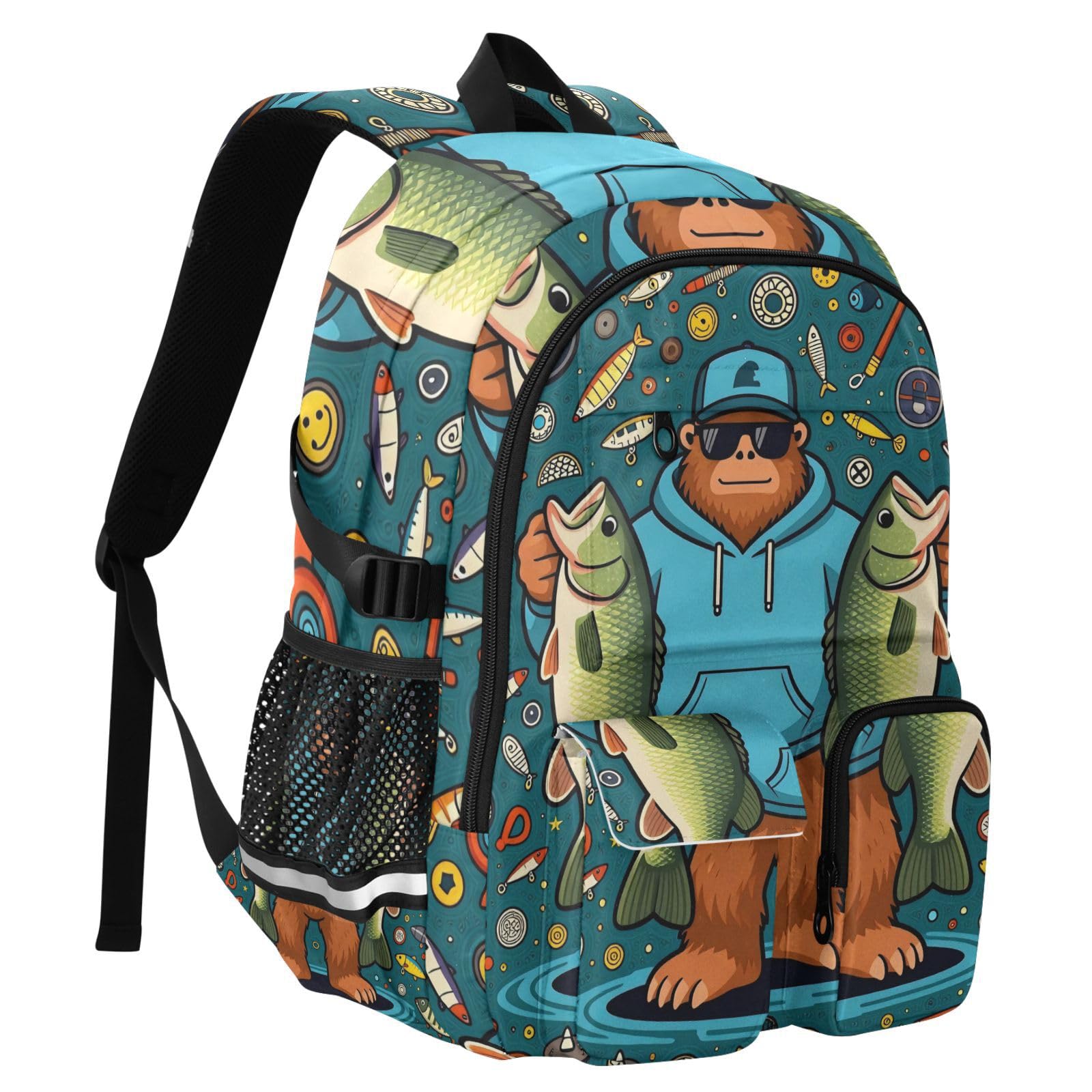 Reiserucksack, Cartoon-Design, coole Angel-Gorilla-Schultasche für Teenager, Jungen