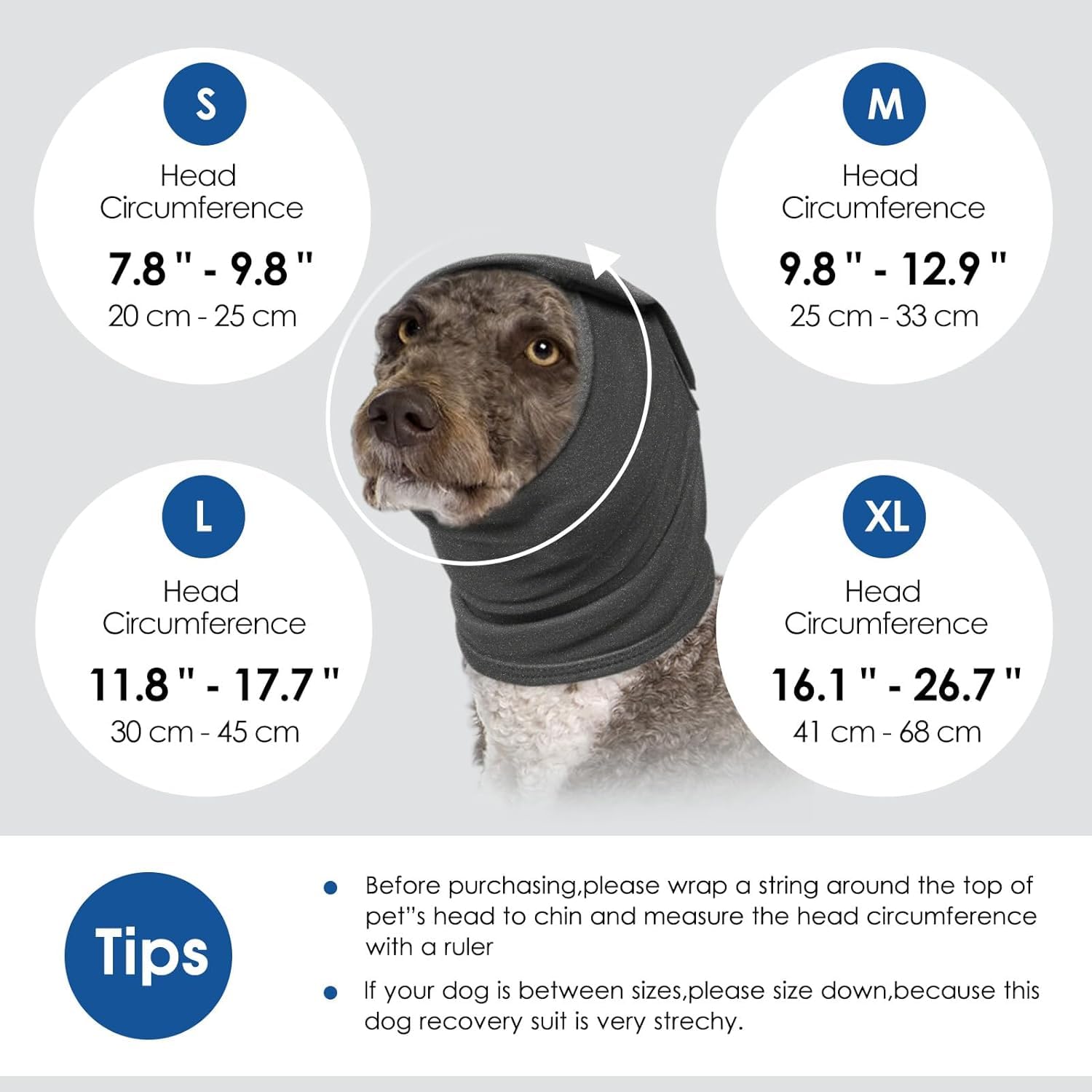 AOFITEE Ohrenschützer Hund, Beruhigender Ohrenschutz Hunde Haustier Snood Ohrenschutz Lärmschutz Hund, Hundehals und Ohrenwärmer Haustier Snood Ohrenschutz Hunde Gehörschutz Silvester Gewitter