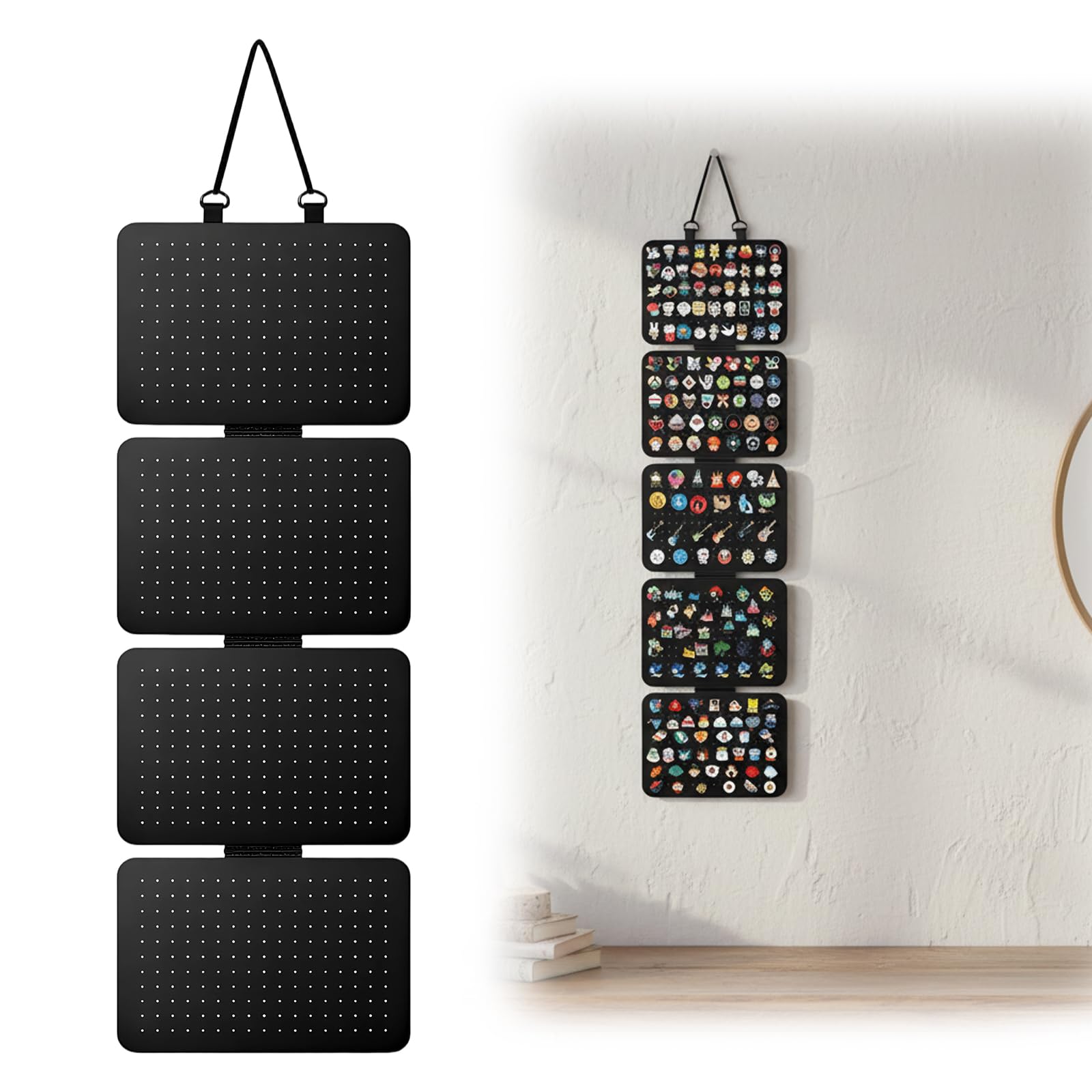 Pin Badge Display, Large Pin Board for Enamel Pins and Badges, Wall Mounted Display Board with Felt Surface for Collectible Organisation and Home Decoration, Portable Storage Solution for Travel