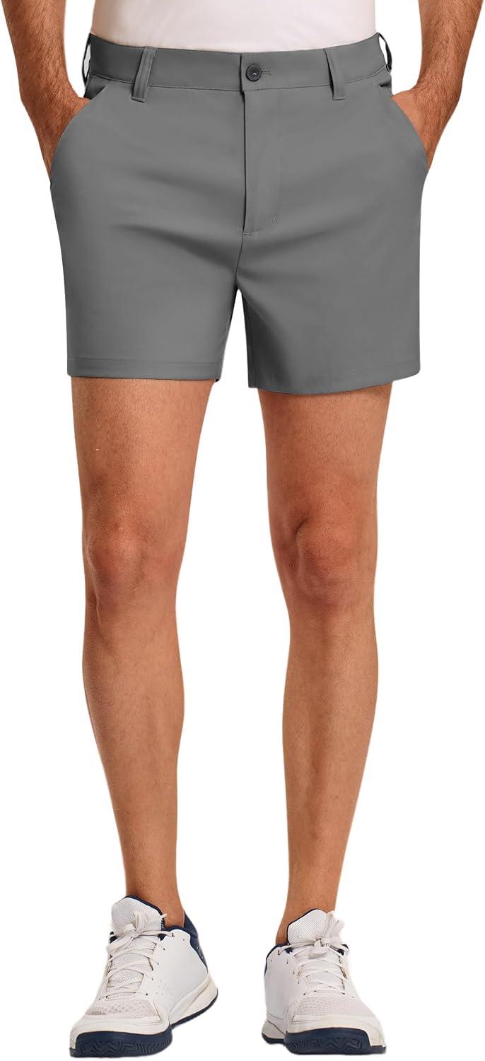 PULI Golf Shorts Men 5 Inch Inseam Relaxed Fit Stretch Dress Lightweight Casual Travel Quick Dry Summer Shorts - Image 2