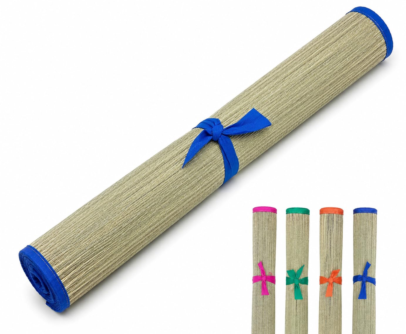 Stuoia Spiaggia Paglia Tappetino Mare Arrotolabile Laccetto Richiudibile Pieghevole Leggera Picnic Giardino Outdoor 180x60 cm