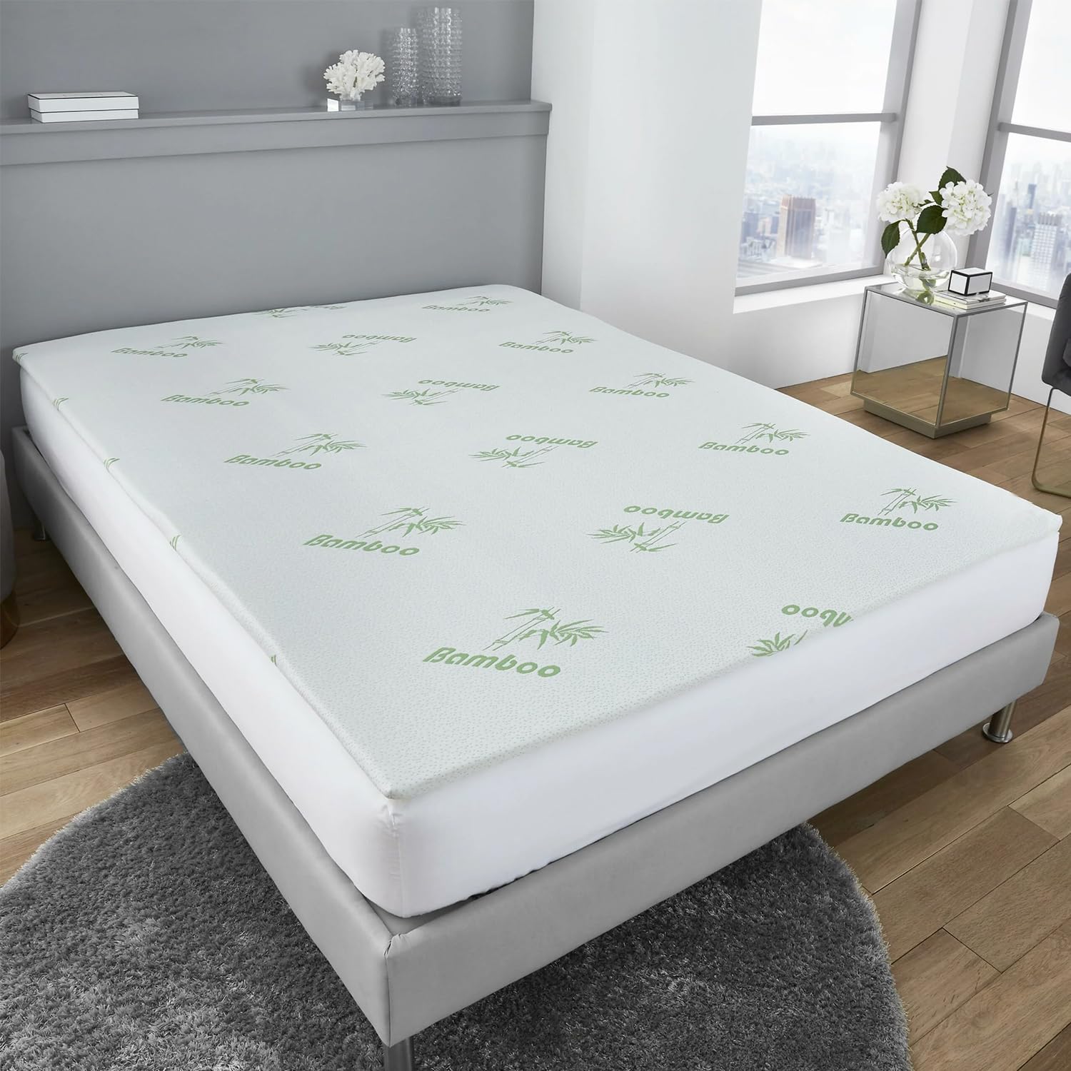 Bamboo Memory Foam Mattress Topper Soft Comfortable 4cm Orthopedic Anti Allergy Hypoallerg...