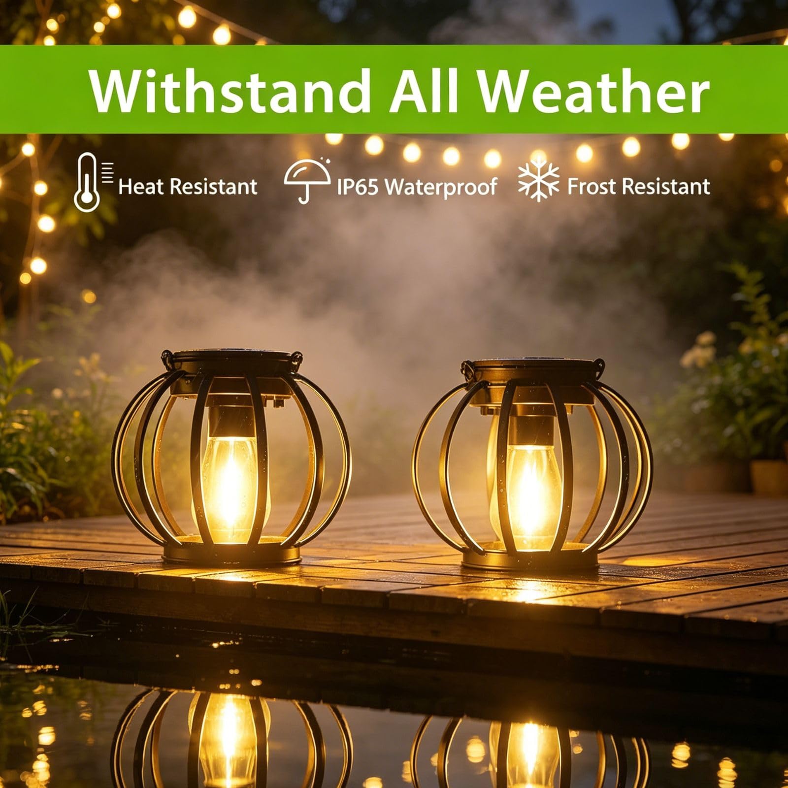 CXYP 4PCS Lampe Solaire Exterieur Suspendue | Lanterne Solaire Exterieur Étanche IP65 Suspension Luminaire, Adaptée aux Balcons Terrasse Cours et Camping Fête