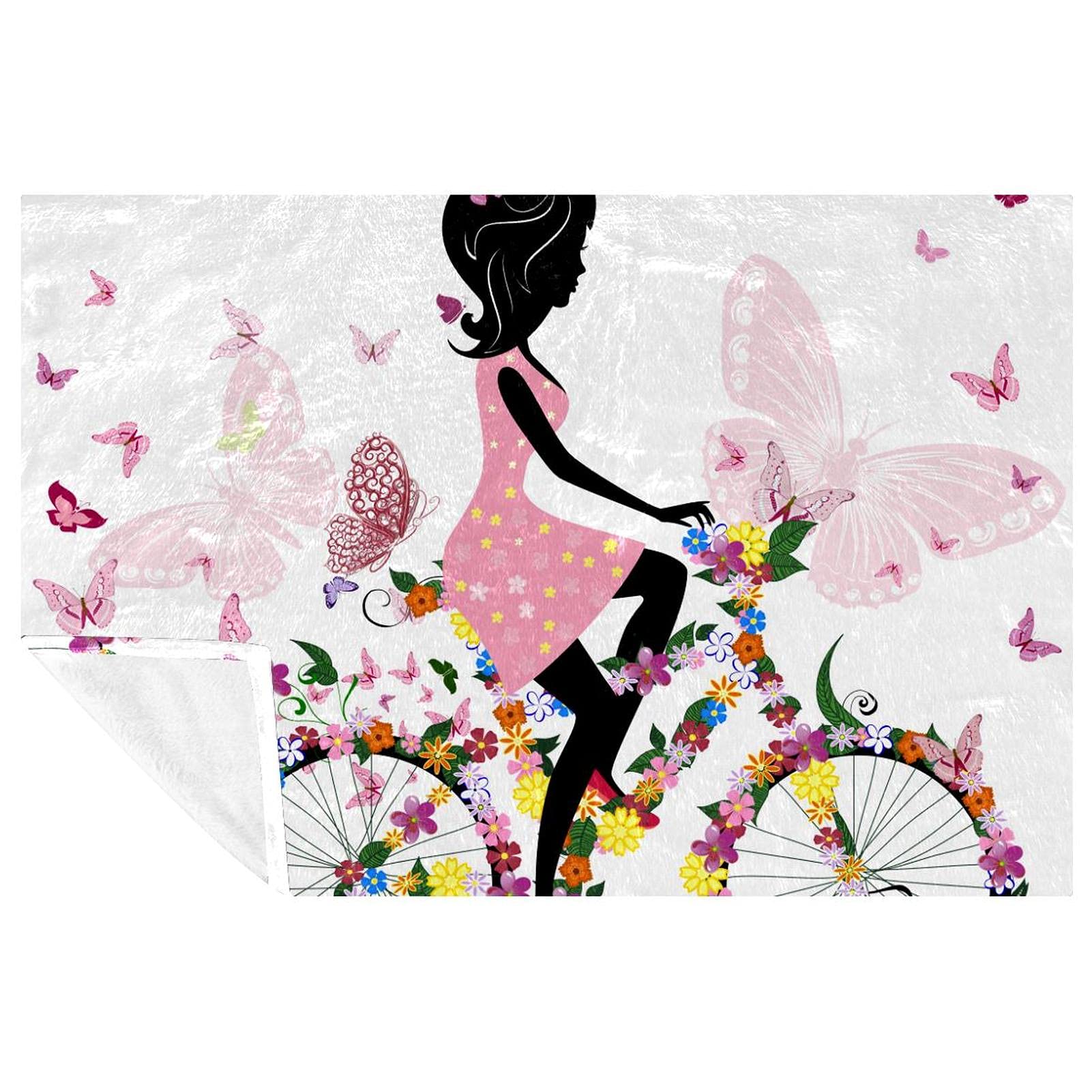 Couverture papillon pour fille douce et chaude 150x100 cm