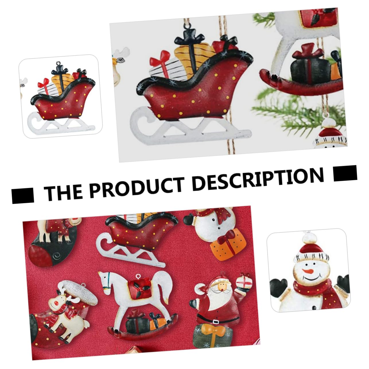 Cabilock 2 Sätze Weihnachtsschmuck Anhänger Puzzle Glocken Lebkuchen Outlet Mann des Deckels Medaillon Weihnachtsbaum Hängende Verzierung Buntes Holz 12 Stück * 2