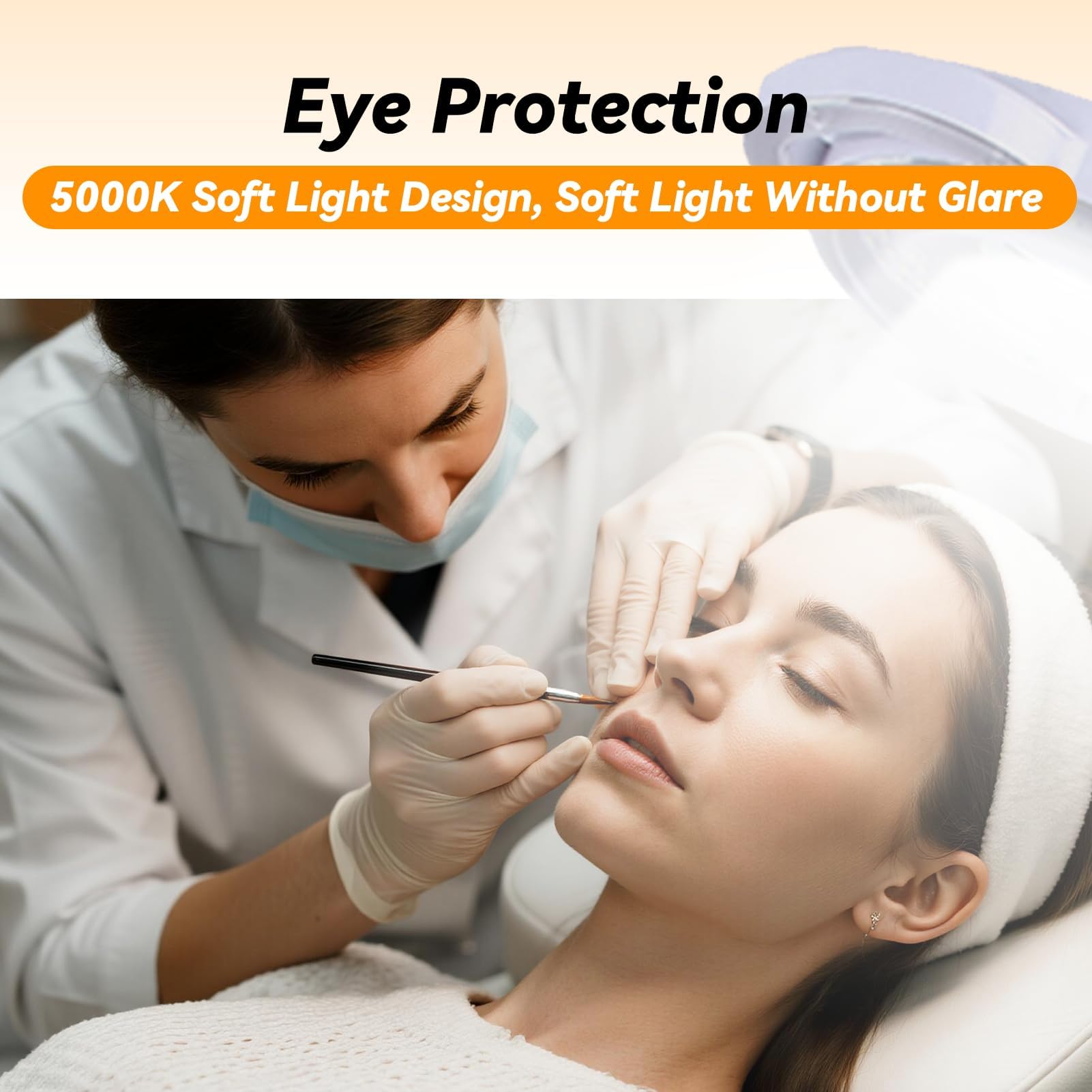 Lámpara de Pie con Lupa LED, Luz de Belleza Ajustable En Altura 8X, Luz con Soporte Rodante 360 ​​Grados Lampara Estetica Profesional para Injerto de Pestañas, Cuidado Salon Manicura y Tatuajes (EU)