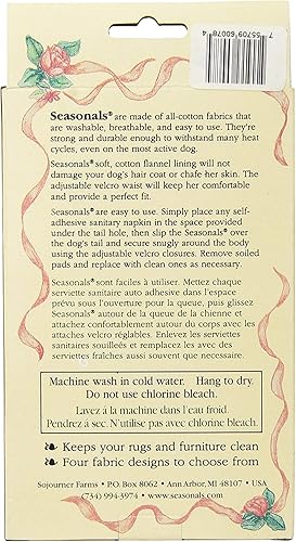 Miniatura 5 de Seasonals lavable banda de vientrepañal se adapta a perros pequeños color café