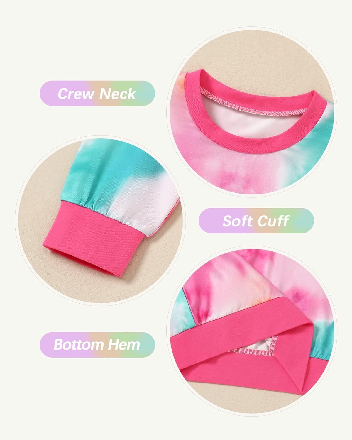 SANMIO Toddler Girl Clothes Outfits Cute Color Block Long Sleeves Top and Pants Sweatsuit 2 Piece Winter Clothing Set - Image 4