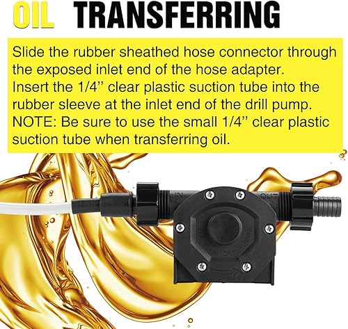 Miniatura 4 de Mini kit de bomba de taladro de transferencia de agua manual con manguera de agua y manguera de aceite para transferencia de líquidos de aceite de
