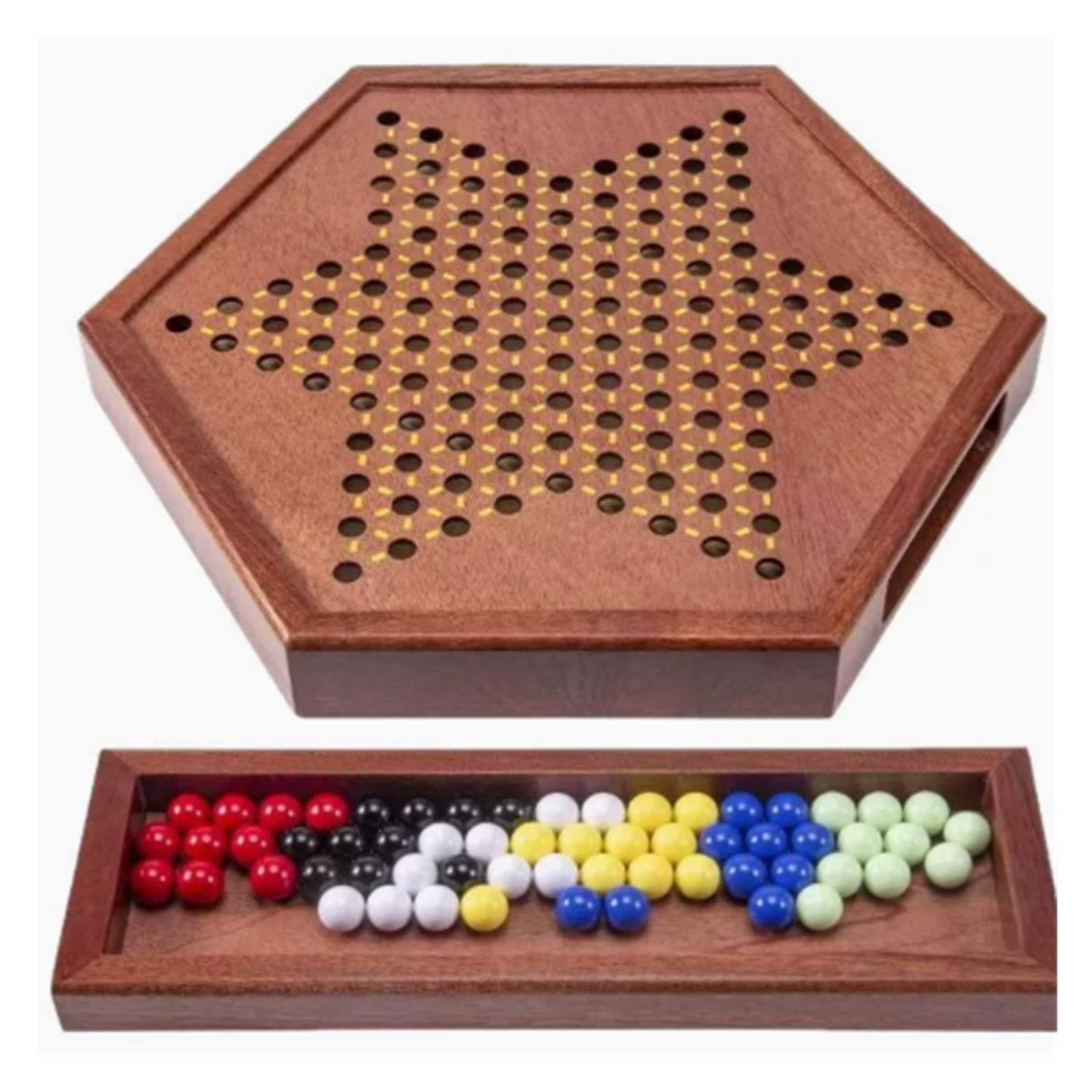 Set da gioco di dama cinese esagonale in legno massello Scacchi
