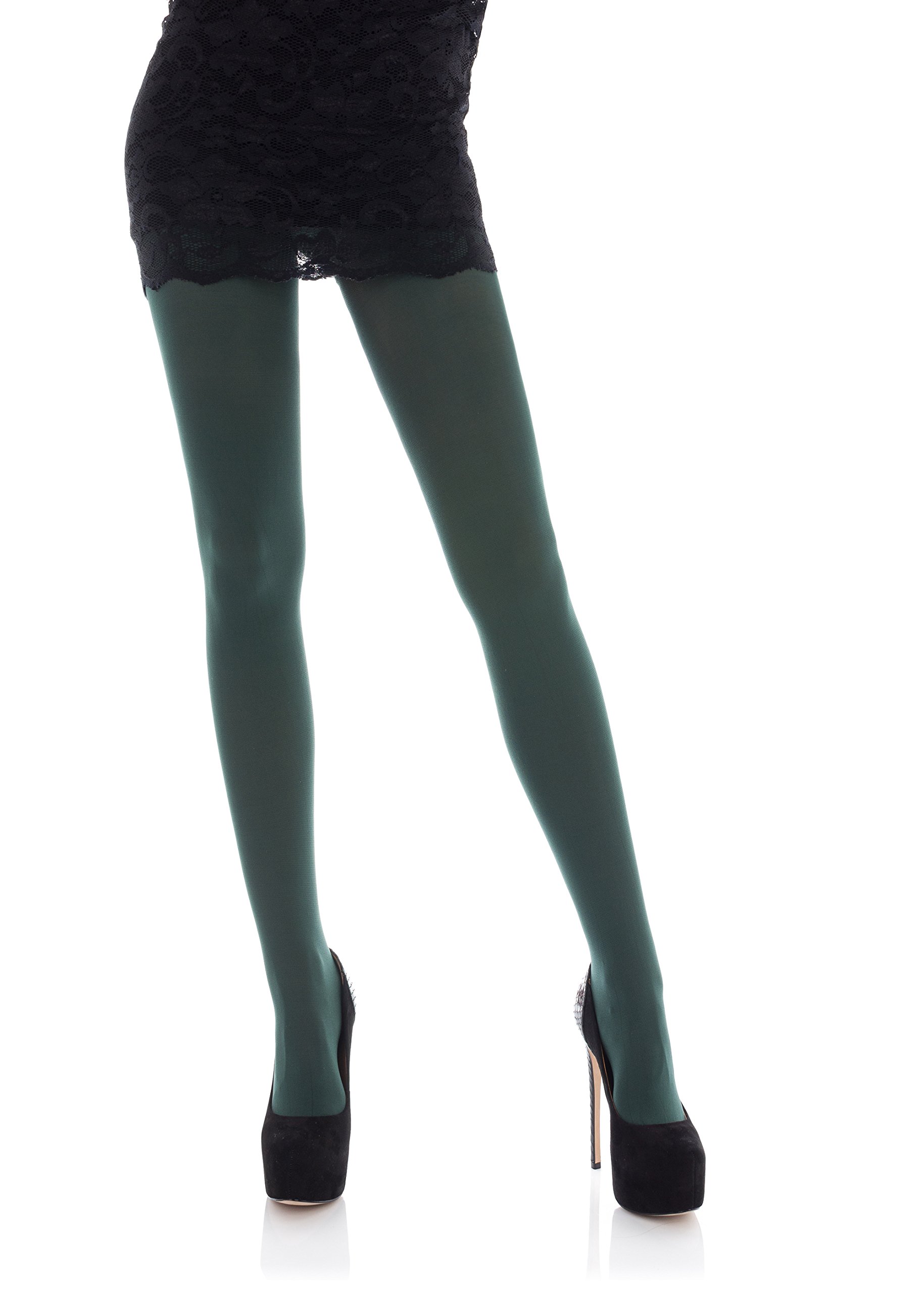 Romartex Women's Dark Green 60 Denier Opaque Tights, L,