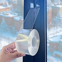 Transparent Window Sealing Tape 5 cm x 10 m Transparent Window Insulation Sealing Tape AC Air Conditioning Sealing Tape No Residue Self-Adhesive for Keep Out Cold Air Dust Rain What