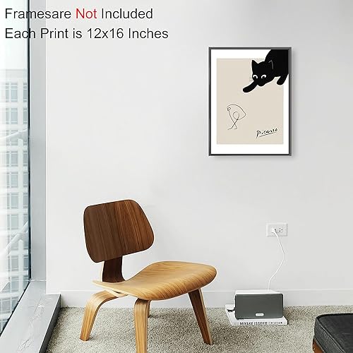 Miniatura 3 de jenesaisquoi Picasso - Arte de pared de El gato y el pájaro de Picasso, pósteres de Picasso, lienzo de pared para sala de estar, dormitorio, oficina