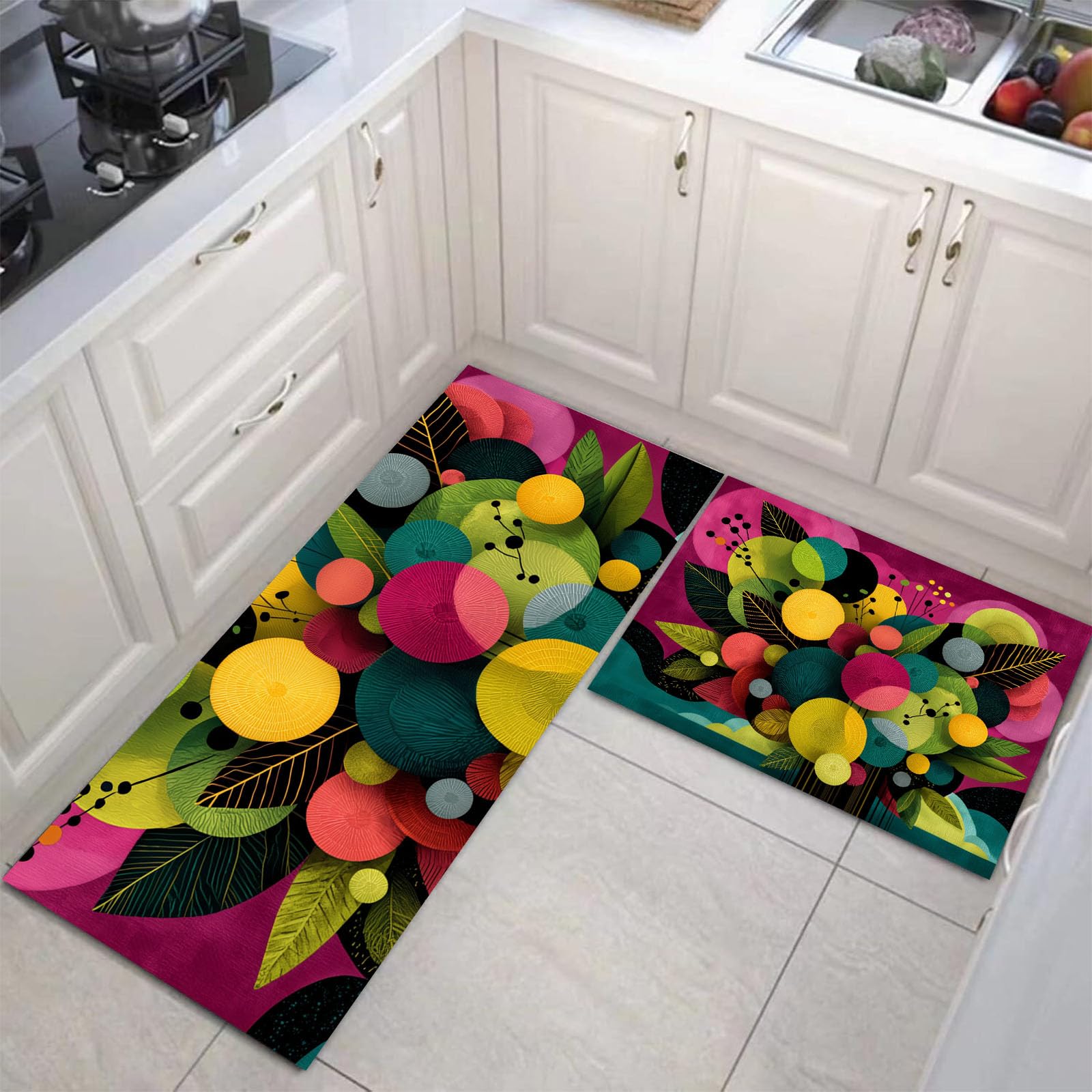 Alfombrillas de cocina antideslizantes y lavables de 44x75 y 44x120 para suelos de dormitorios