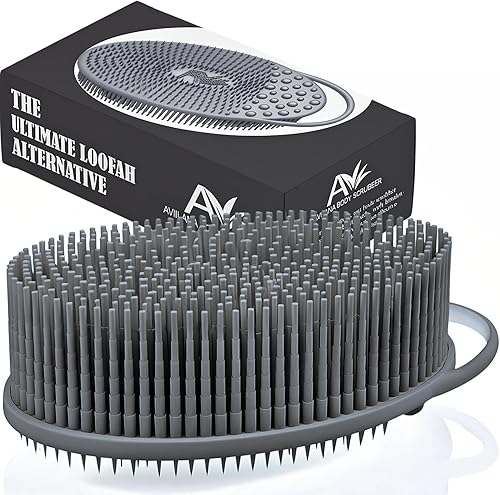 Avilana Exfoliante corporal de silicona con tecnología avanzada de higiene, exfoliante corporal suave que es fácil de limpiar, enjabona bien, más