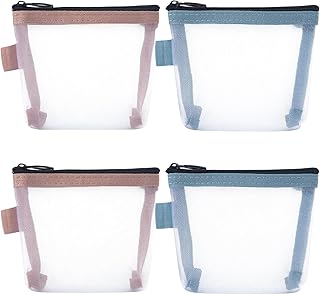 4 mini bolsas de malla rosadas, bolsas de cos...