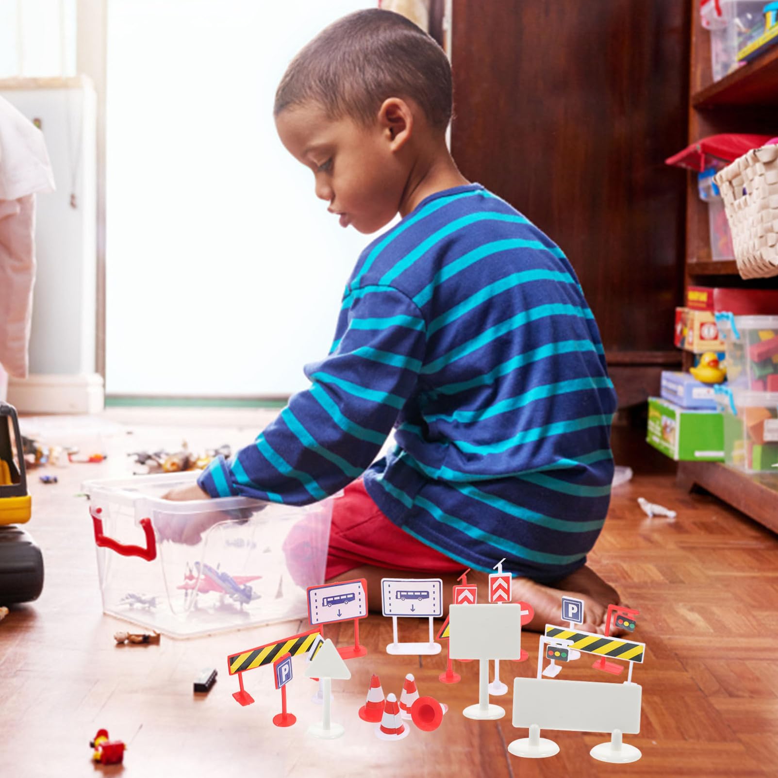 BESPORTBLE 2 Sets Traffic Road Signs Educational for Safe Model Road Signs Interactive Learning Tool for Early Childhood Playtime for Home Classroom Use