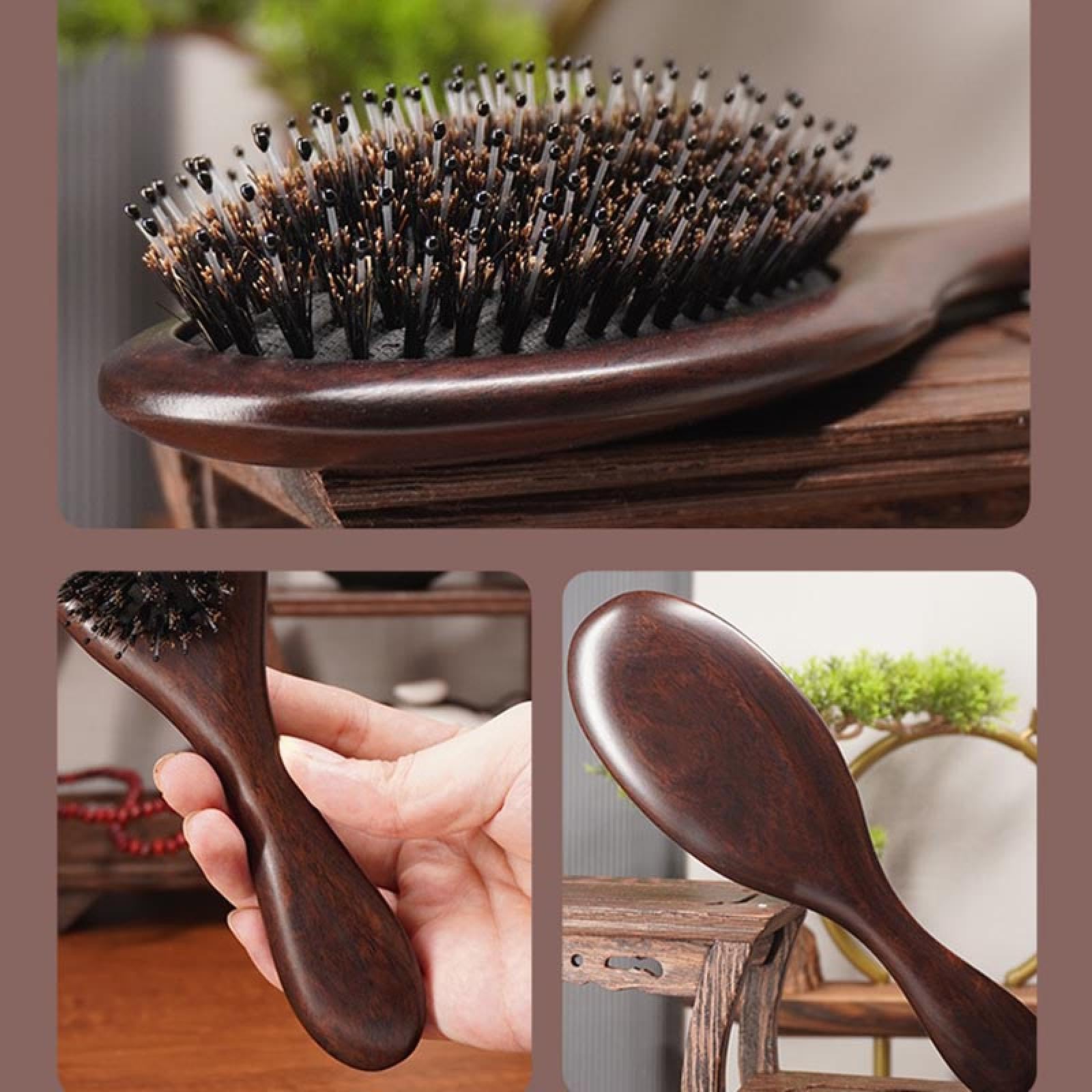 Haarbürste Wildschweinborsten Bürste Holz Haar Pinsel Trocken Nass Entwirren Holz Kämme Für Frauen Barber Paddel Kopfhaut Massage Pinsel model250X85MM