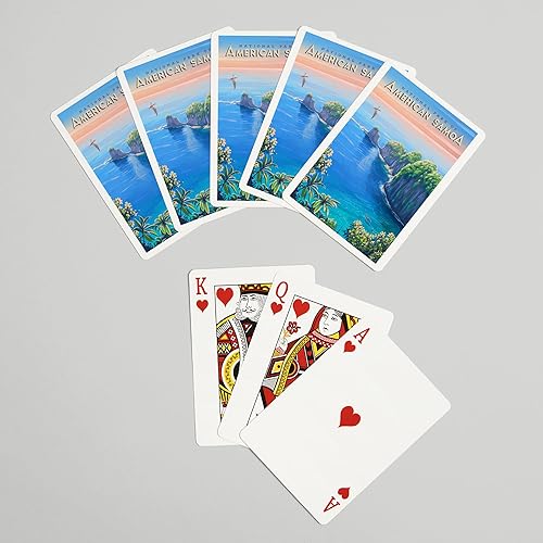 Miniatura 7 de Lantern Press Parque Nacional de Samoa Americana, pintura al óleo (52 cartas de juego, baraja de cartas de tamaño póquer con Jokers)