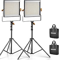 Neewer 2-Pack 480 LED Bi-Color Video Light Kit 3200-5600K CRI 96+ with 75" Tripods for YouTube Studio Photography Streaming