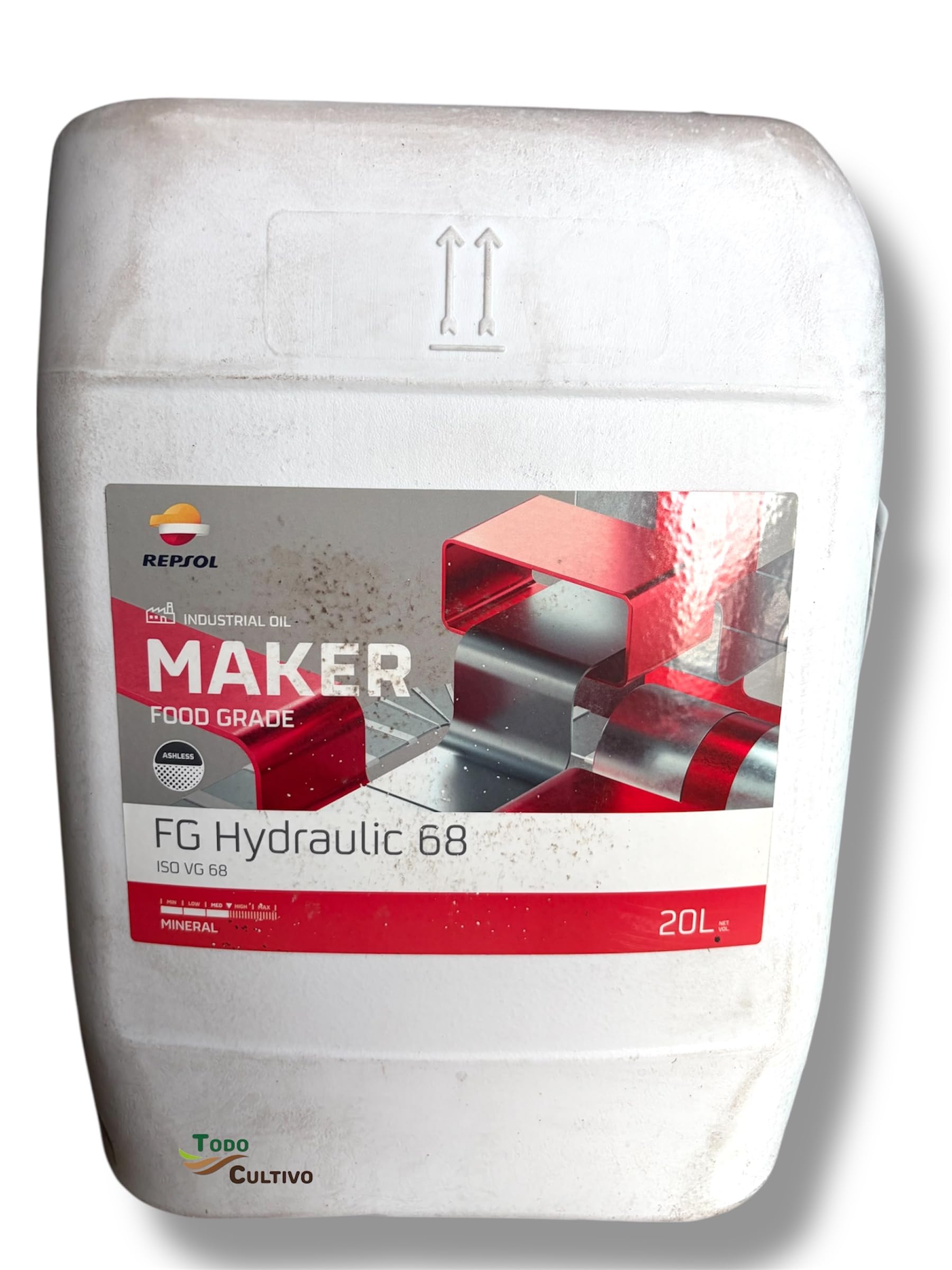 Aceite hidráulico grado alimentario ISO VG 68 20L. Libre de MOSH Y MOASH, homologación H1 de NSF.